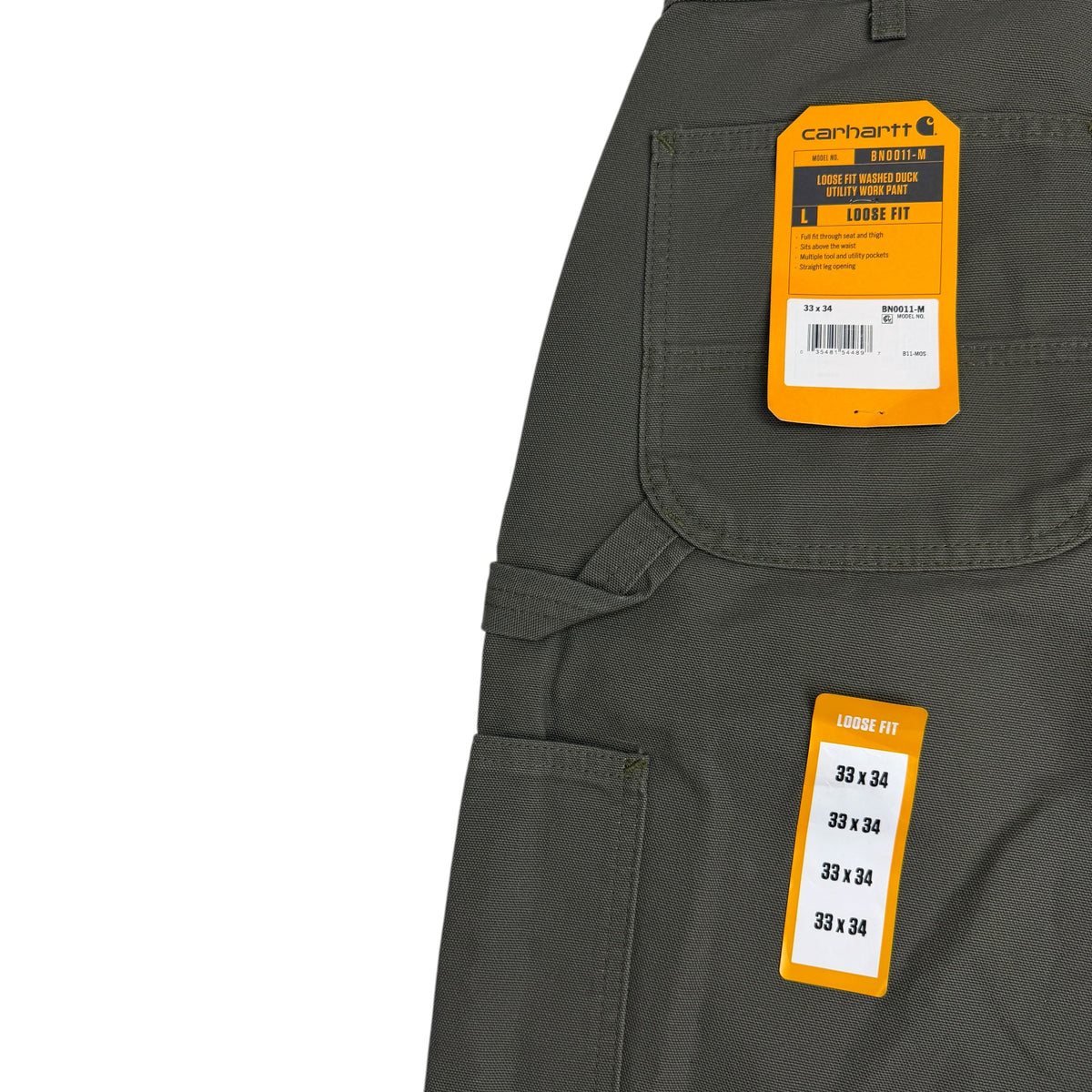 Carhartt Loose Fit Washed Duck Utility Work Pants Green