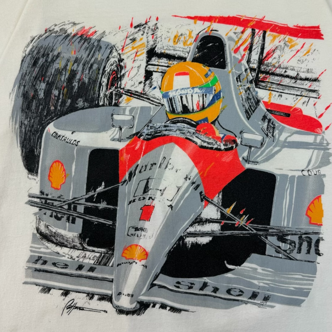 Vintage Marlboro Ayrton Senna Da Silva Racing T-Shirt White