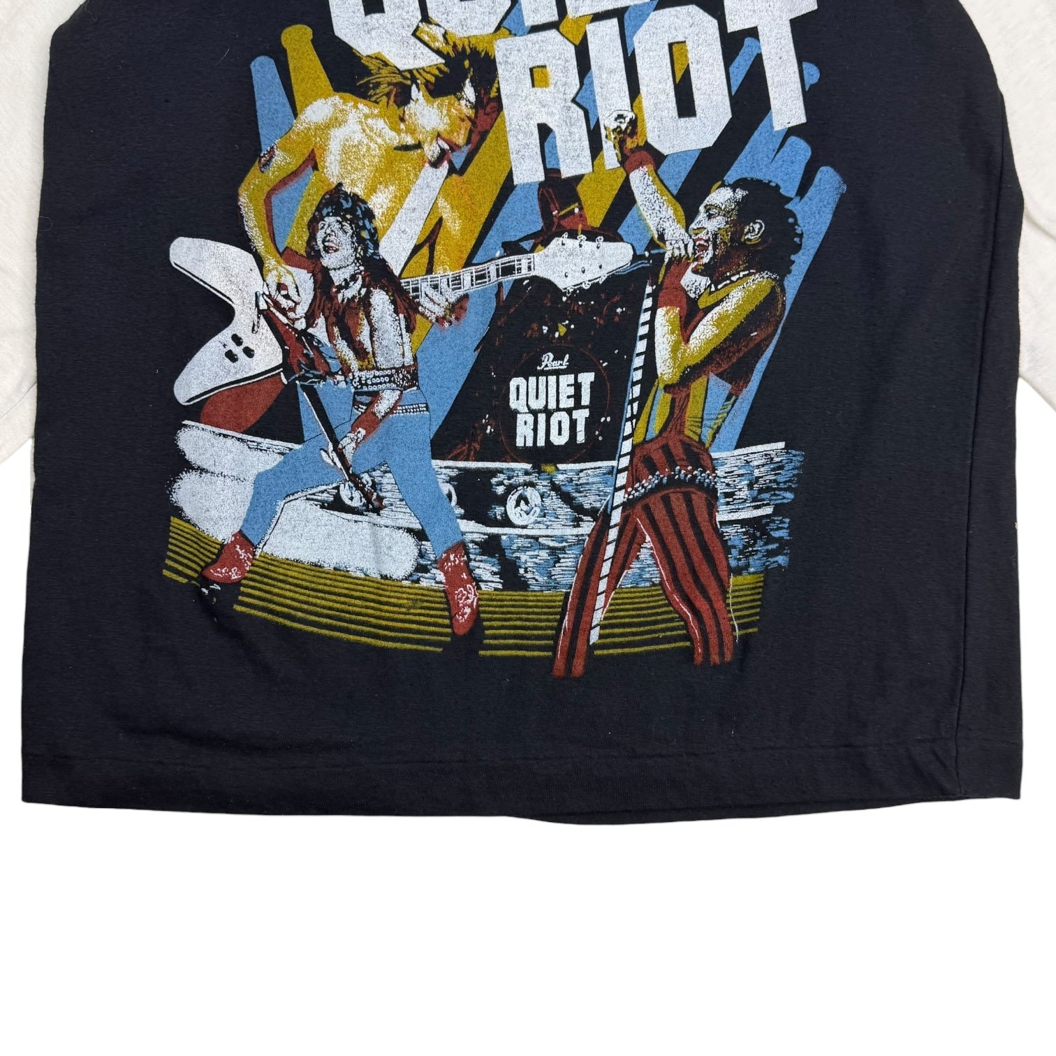 1983 Quiet Riot Metal Health Tour Raglan Tee Black/White