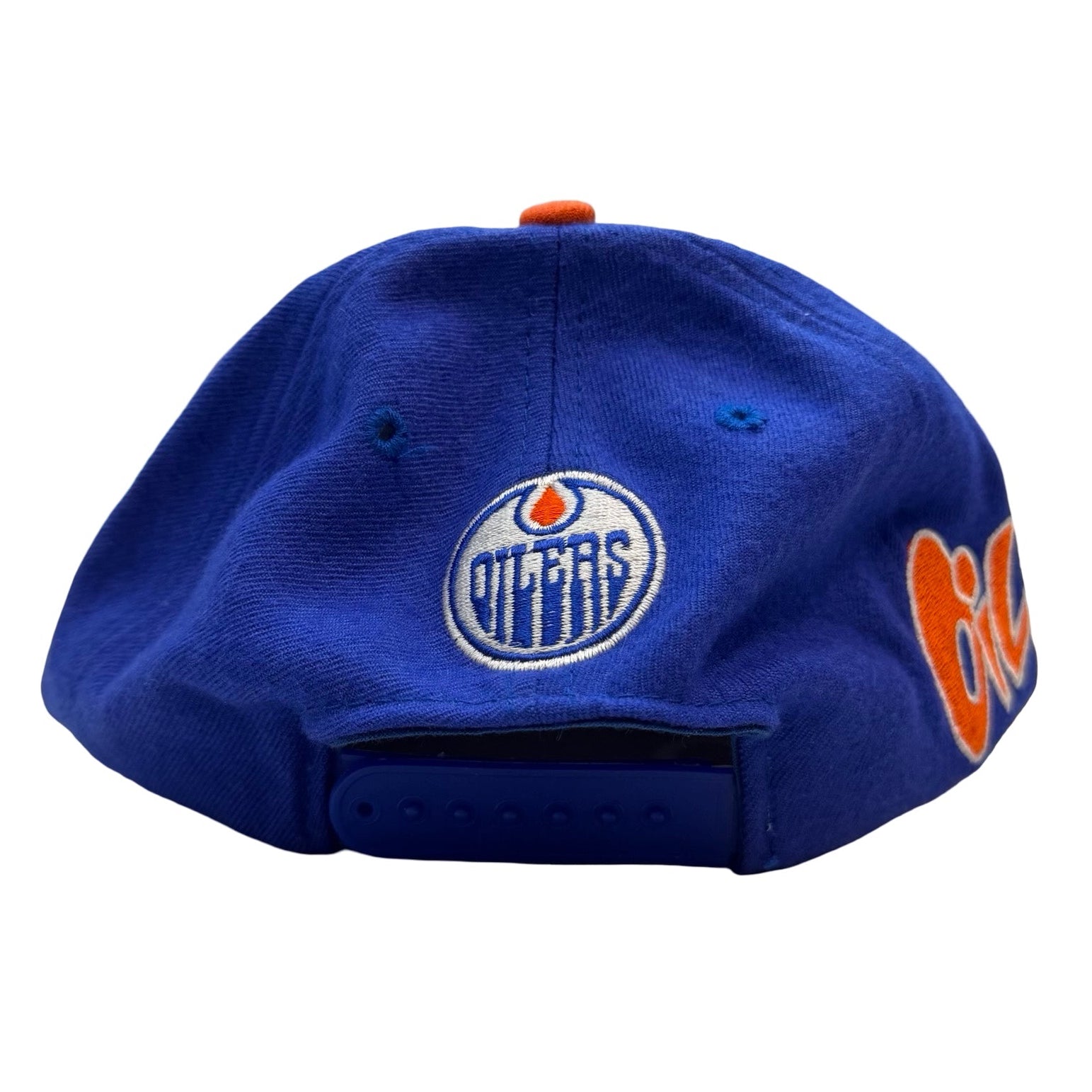 Vintage Edmonton Oilers CCM Graffiti Snapback Hat Blue