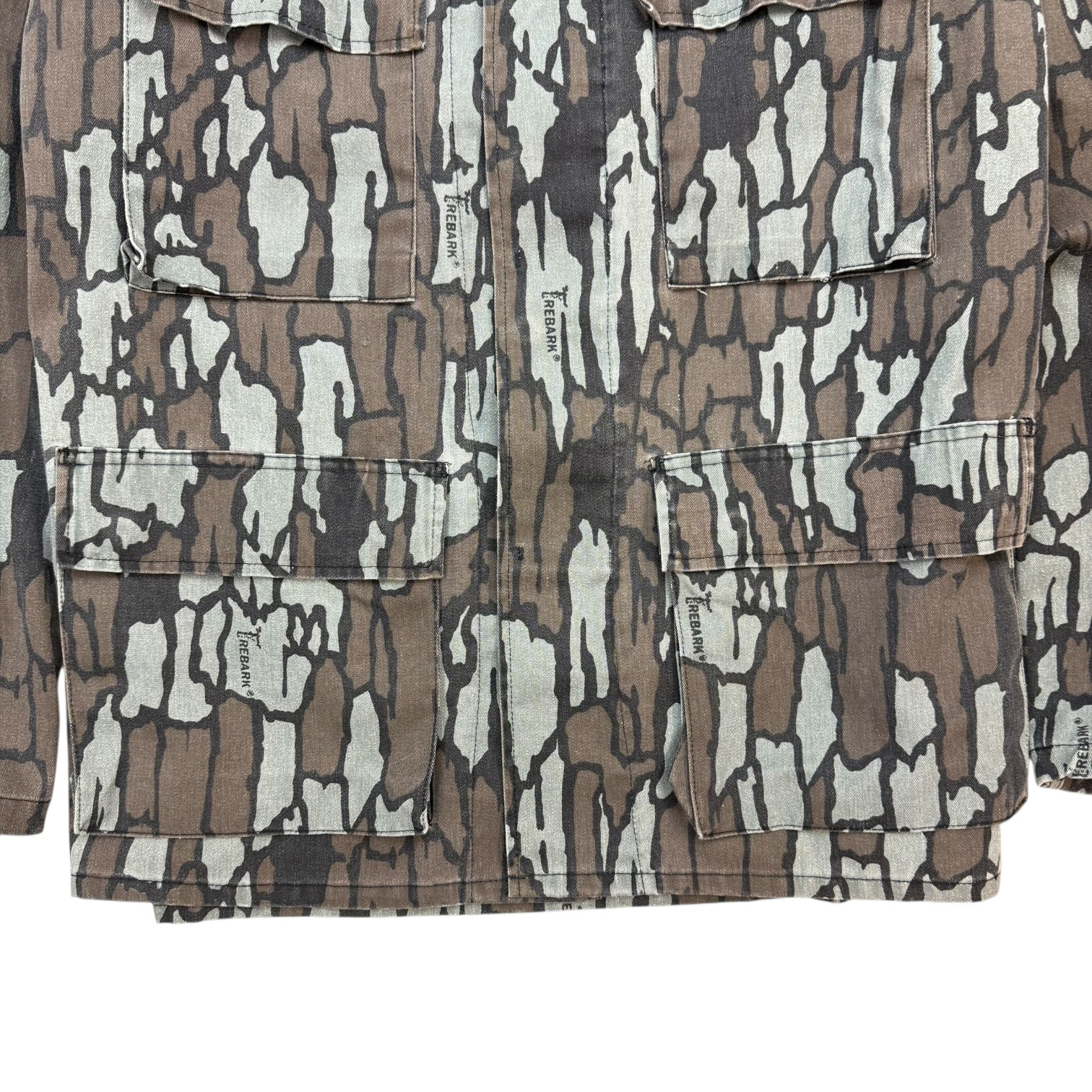 Vintage Cabelas Button Up Jacket Tree Bark Camo