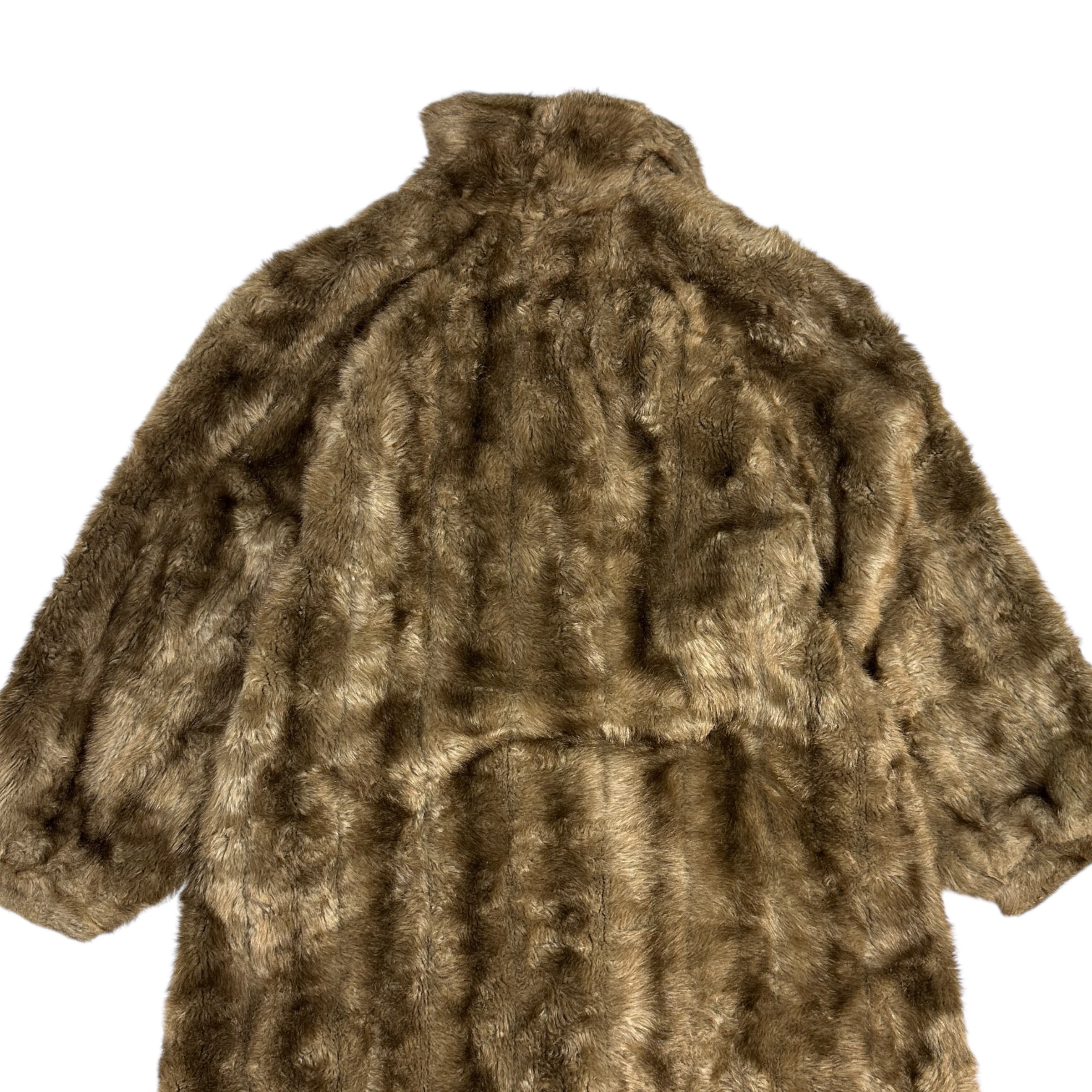 (W) Tradition Sears Faux Fur Teddy Coat Light Brown