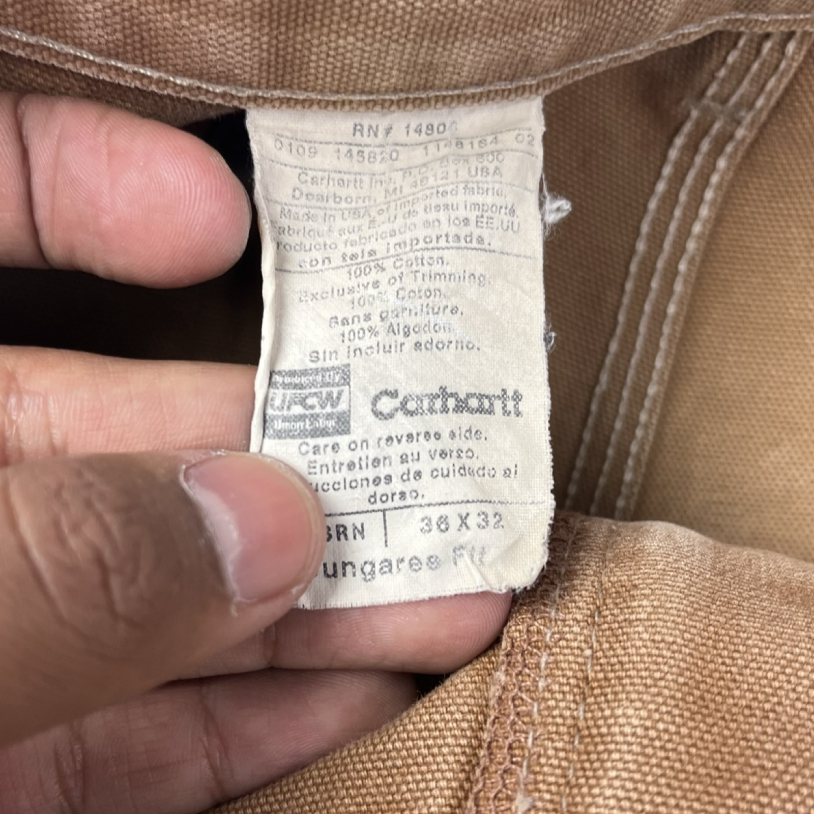 Vintage Carhartt Double Knee Carpenter Pant Golden Brown