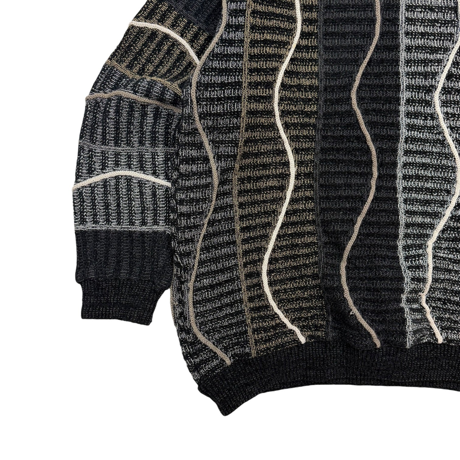 Vintage Tundra Cable Knit Sweater Black/Grey