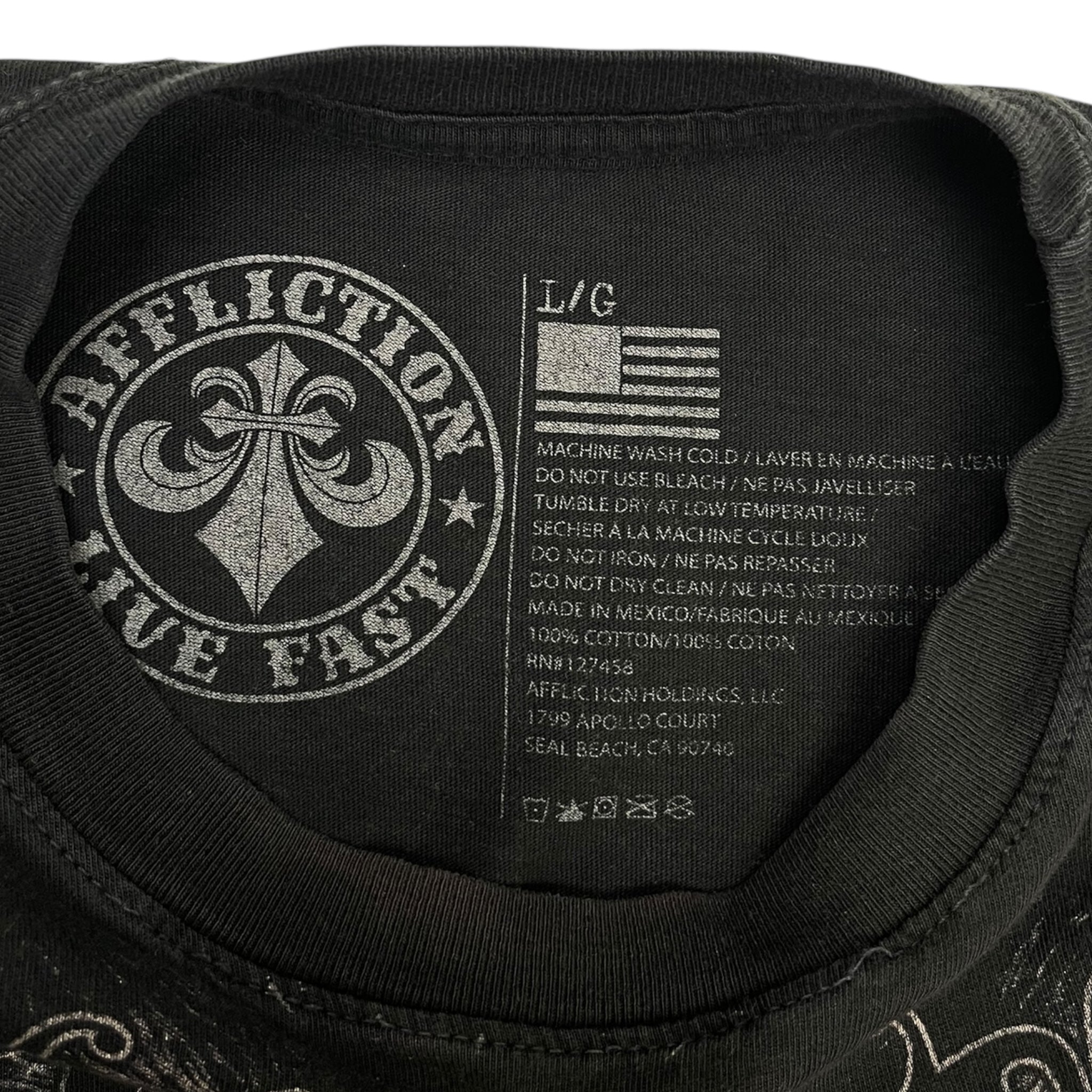 Vintage Y2K Affliction 4 Horseman L/S T-Shirt Black