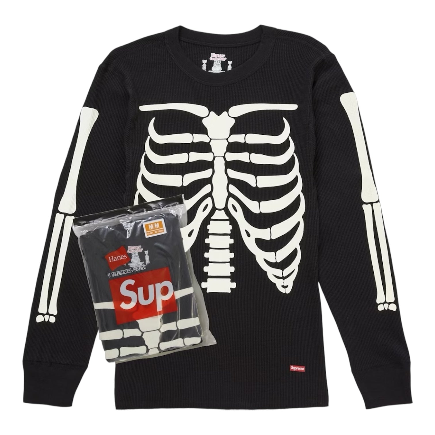 Supreme x Hanes Bones Thermal Crew Black