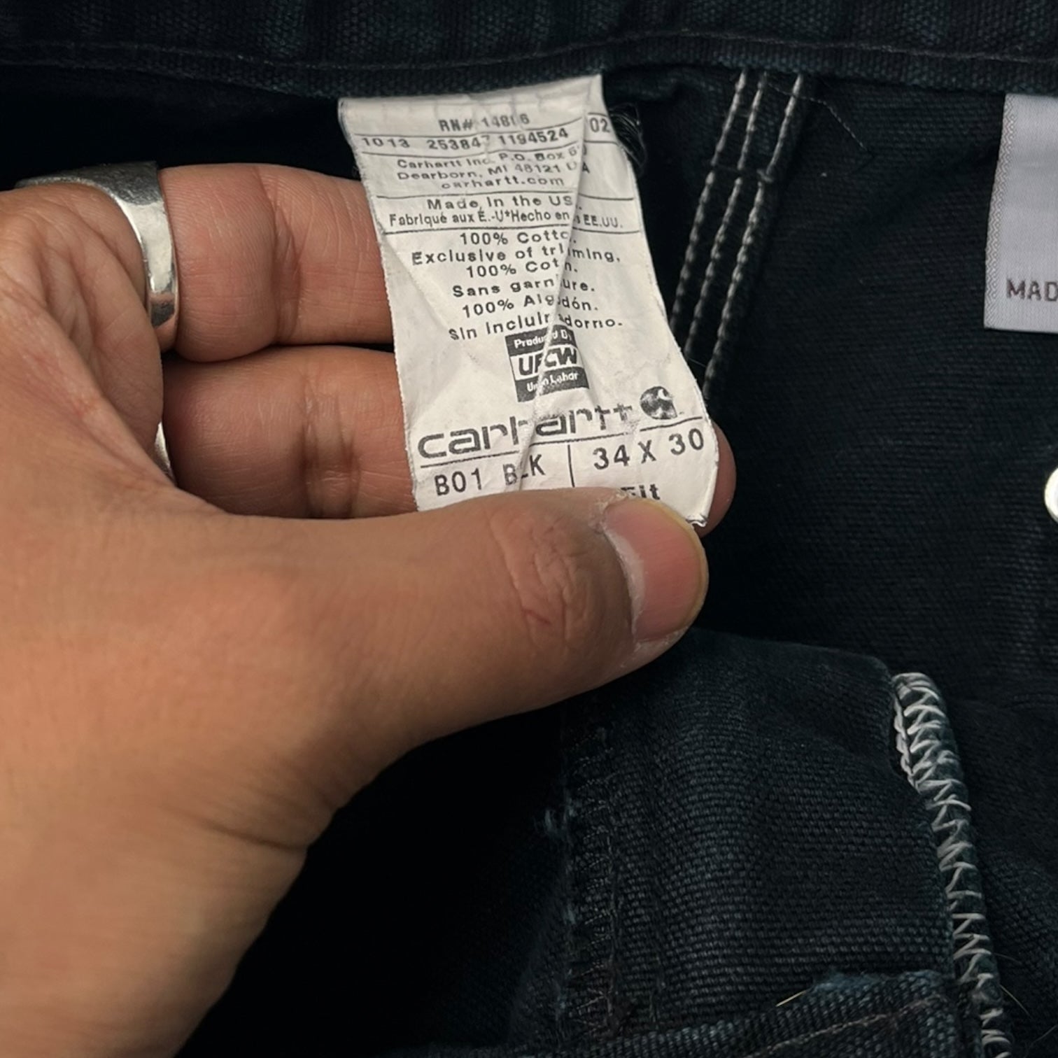 Carhartt Double Knee Work Pants Black (32)