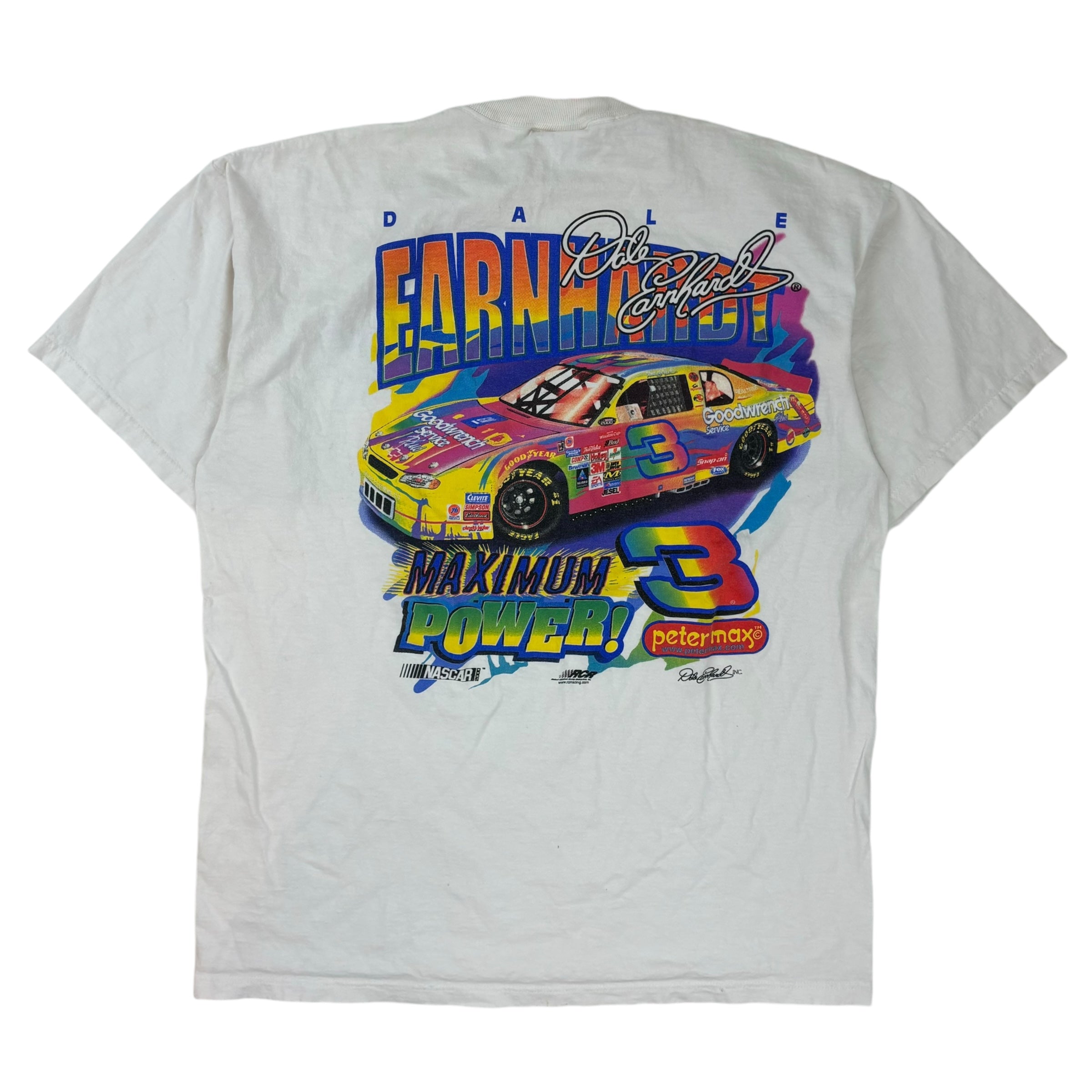 Vintage Dale Earnhardt Peter Max Racing T-shirt White