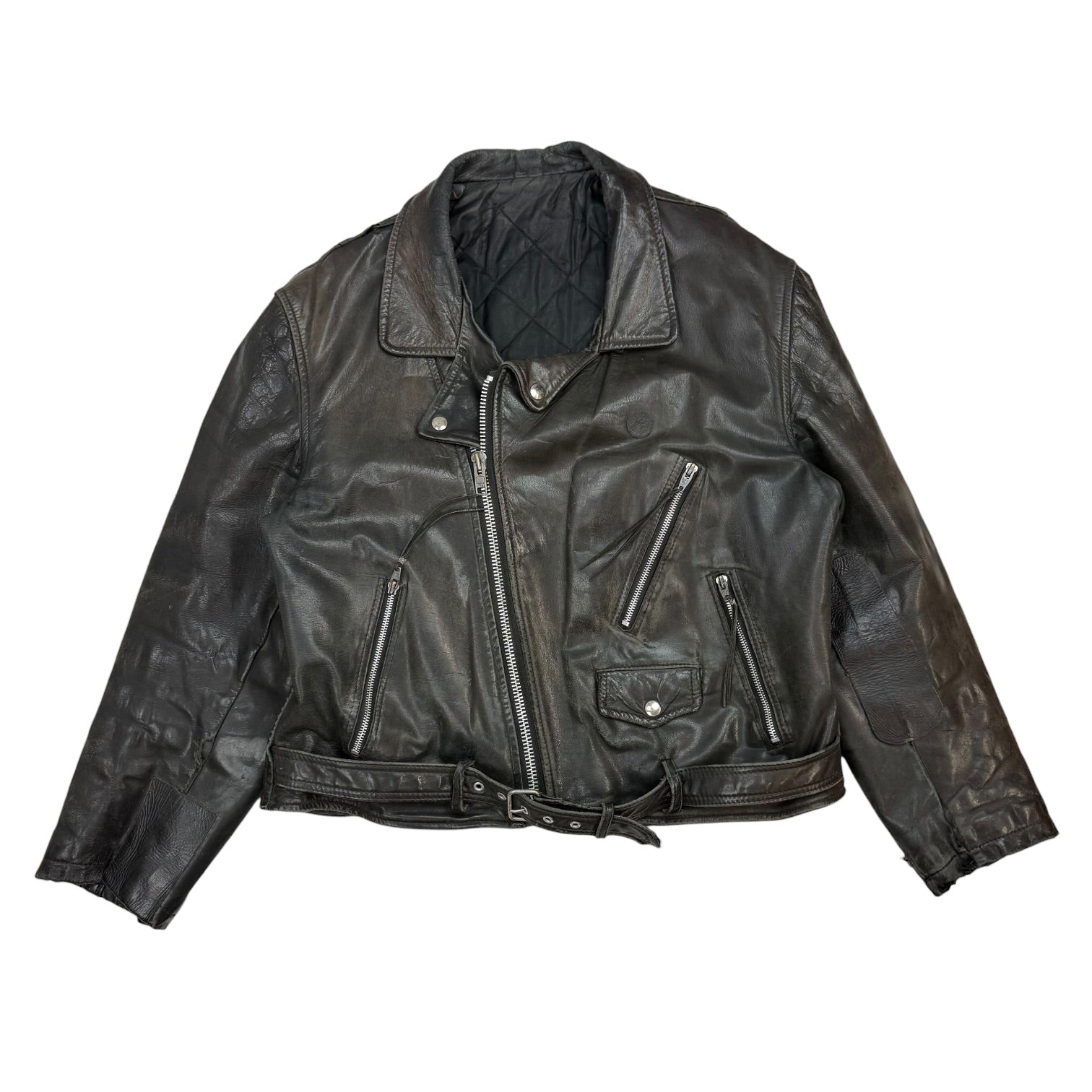 Vintage Moto Leather Jacket Black