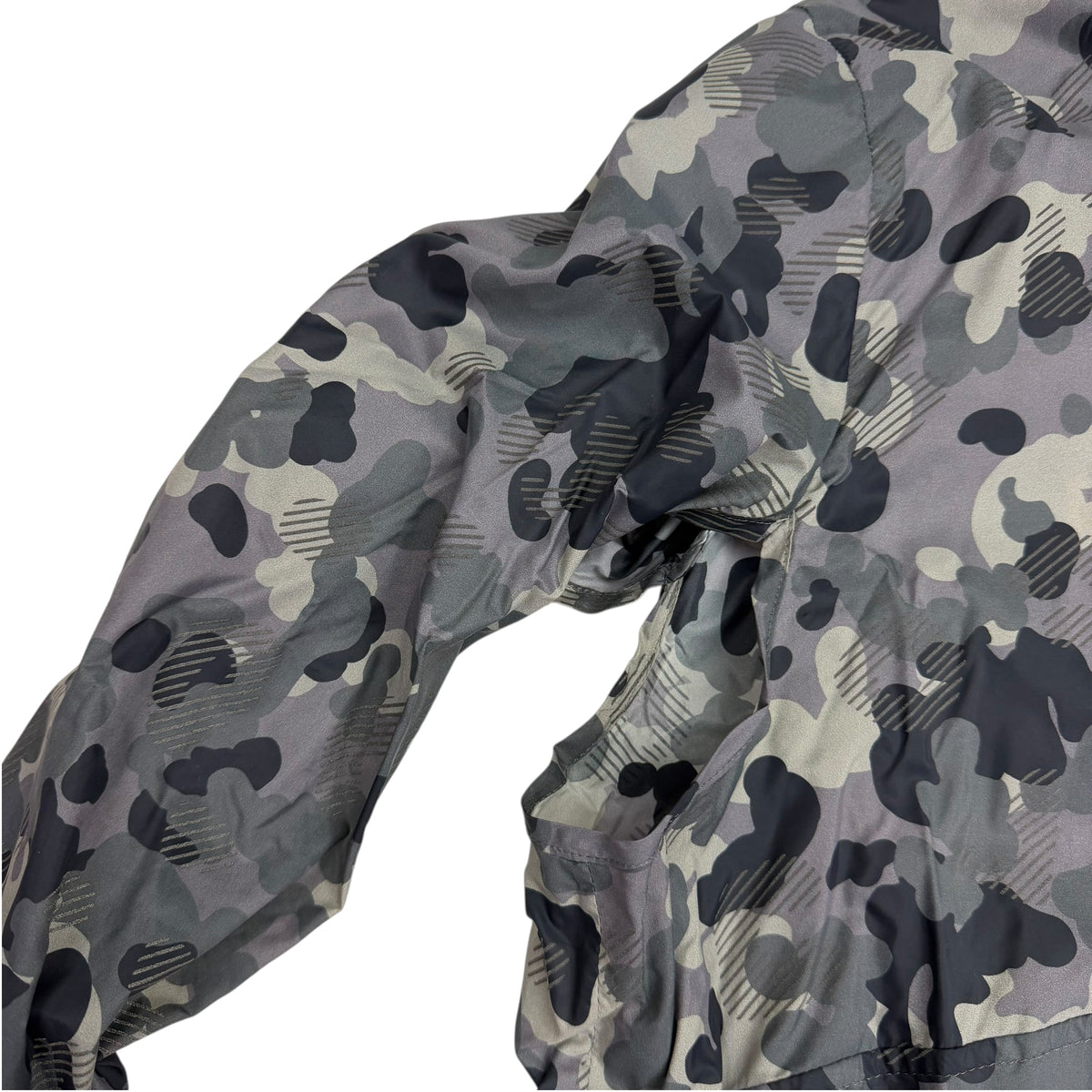 Satisfy “Run Away” Packable Windbreaker Camo Grey
