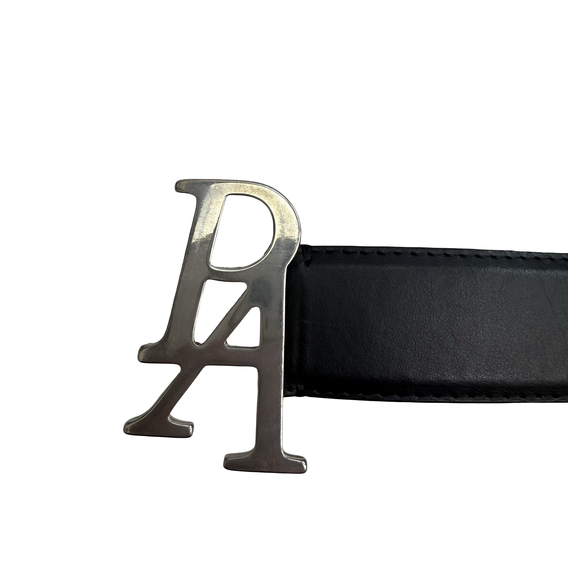 Palm Angels Leather Logo Belt Black