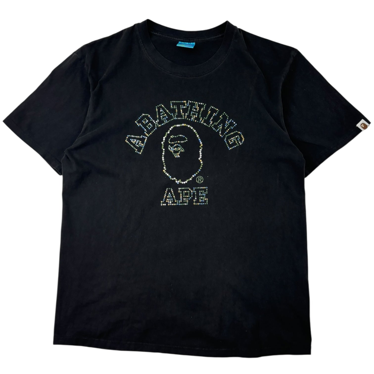 BAPE Rhinestone Studded College T-Shirt Black
