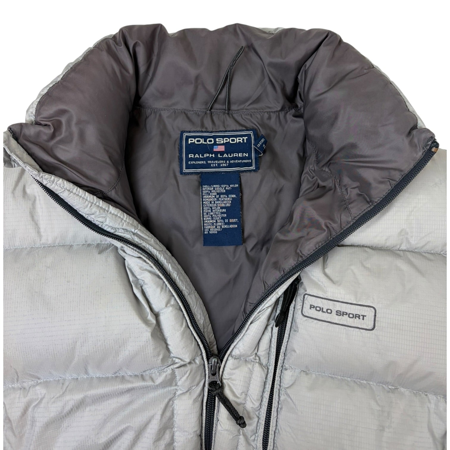 Vintage Polo Sport By Ralph Lauren Puffer Vest Grey