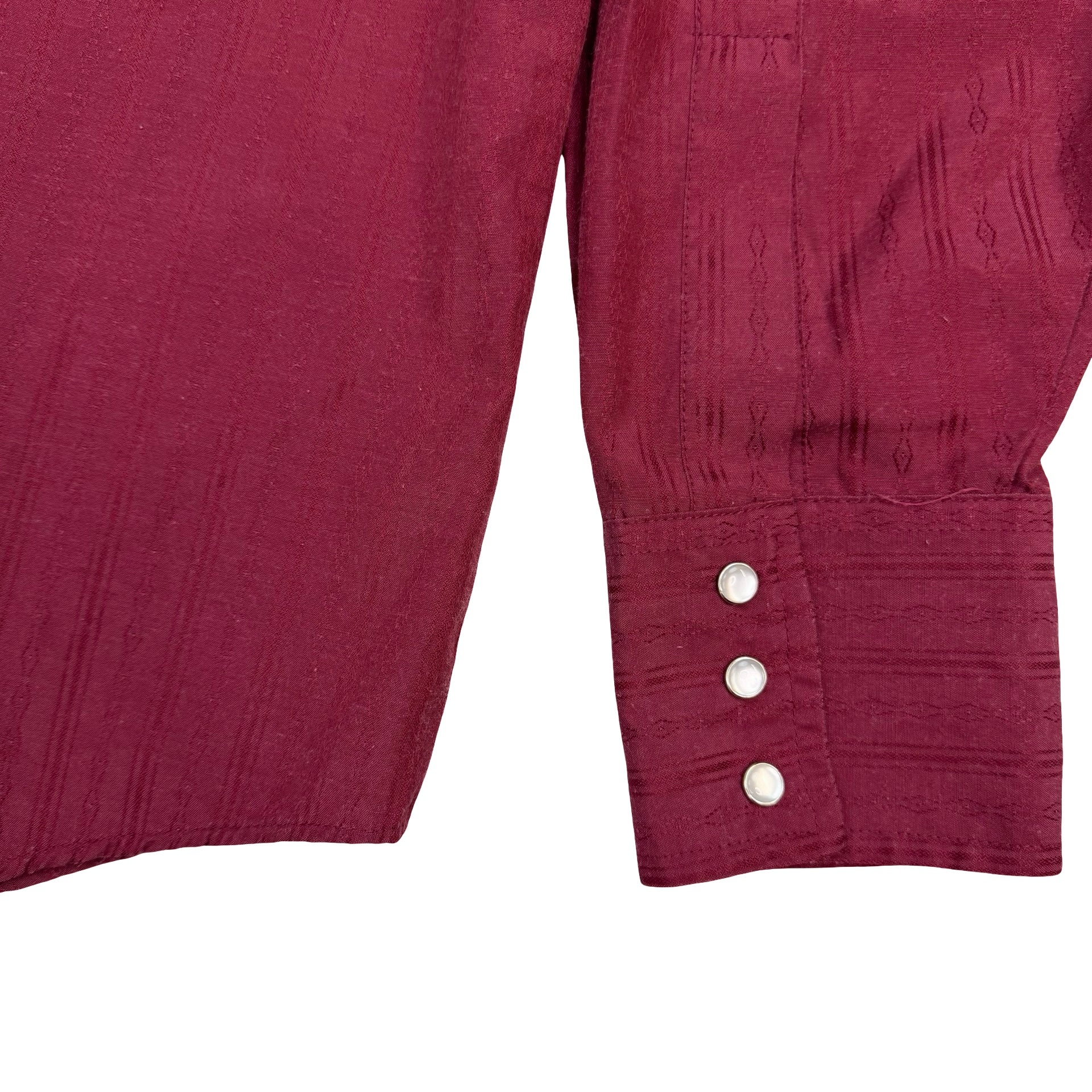 Vintage Plains Western Wear Snap Button Up Shirt Burgundy