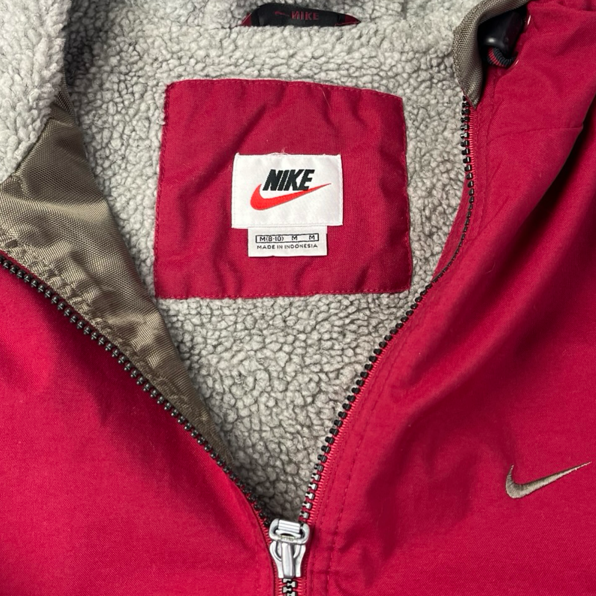 (W) Vintage 90s Nike Parka Jacket Red