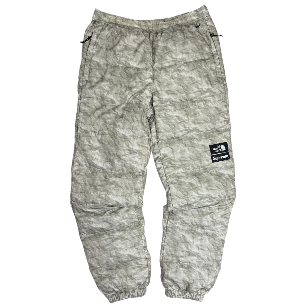 FW19 Supreme X The North Face Paper Print Nuptse Pants White