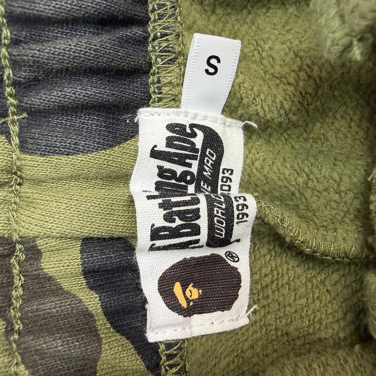 Bape 1st Camo Shark Embroidered Sweatpants Green