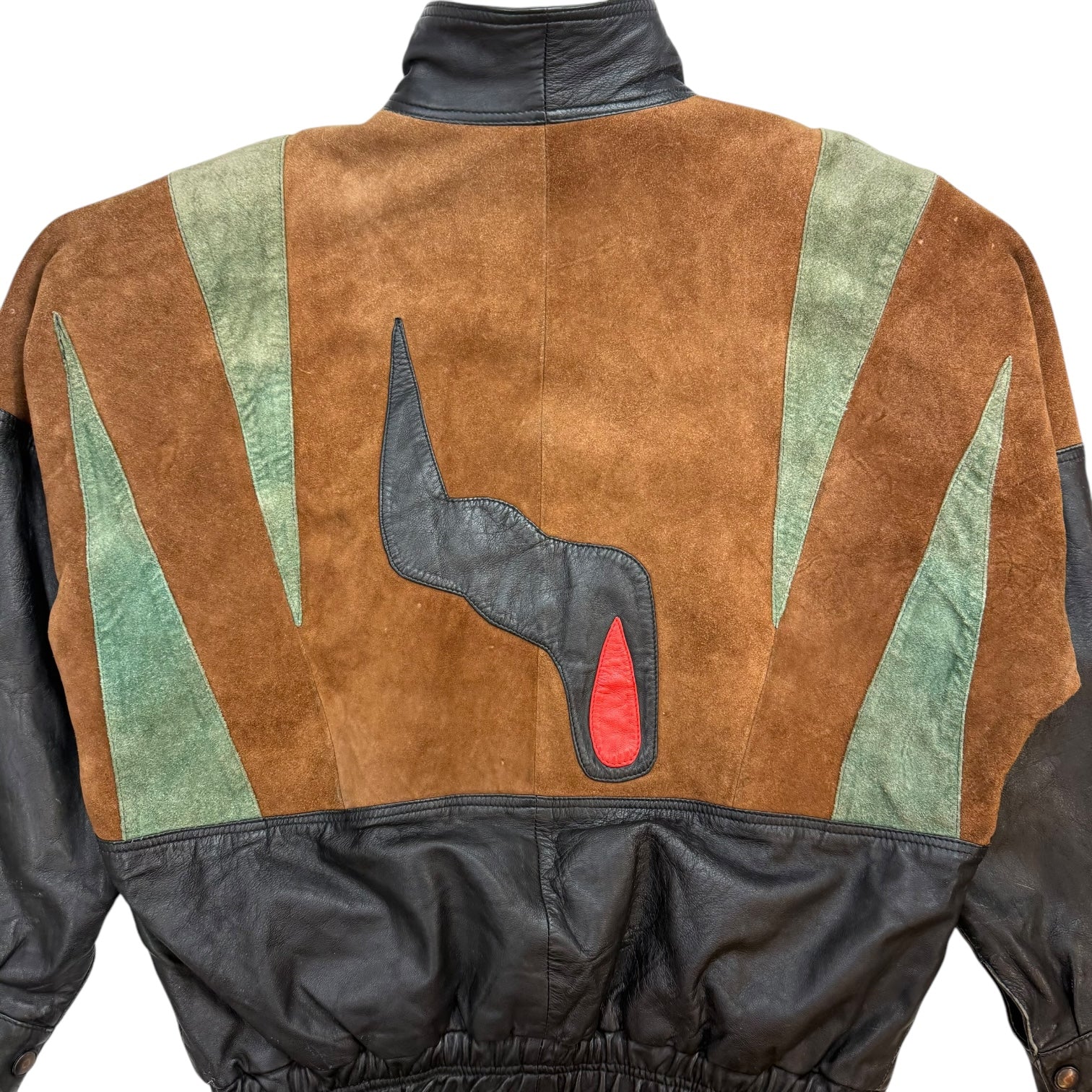 Vintage Fandango Geometric Patter Suede Leather Jacket