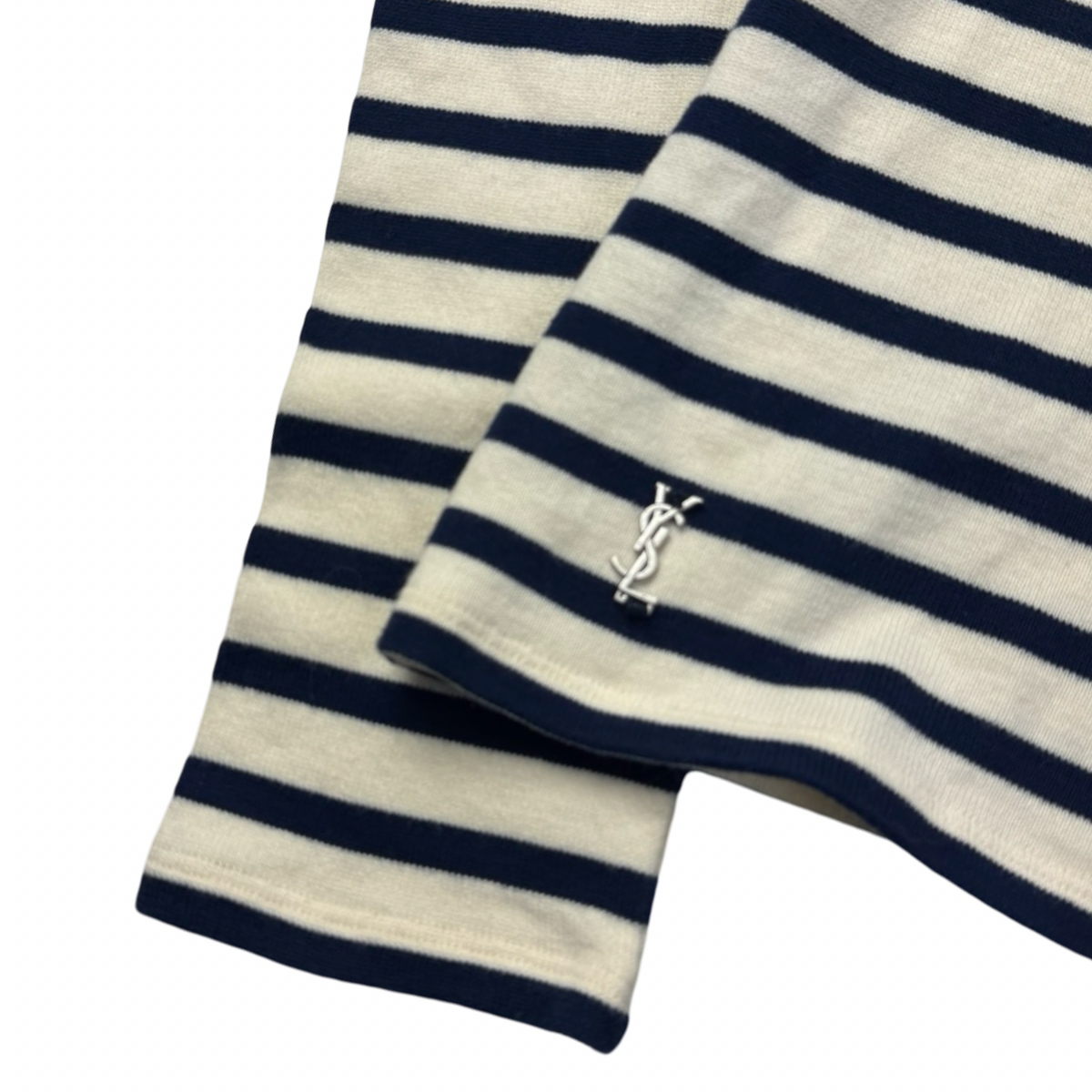 (W) YSL Tied Stripped Henley Shirt