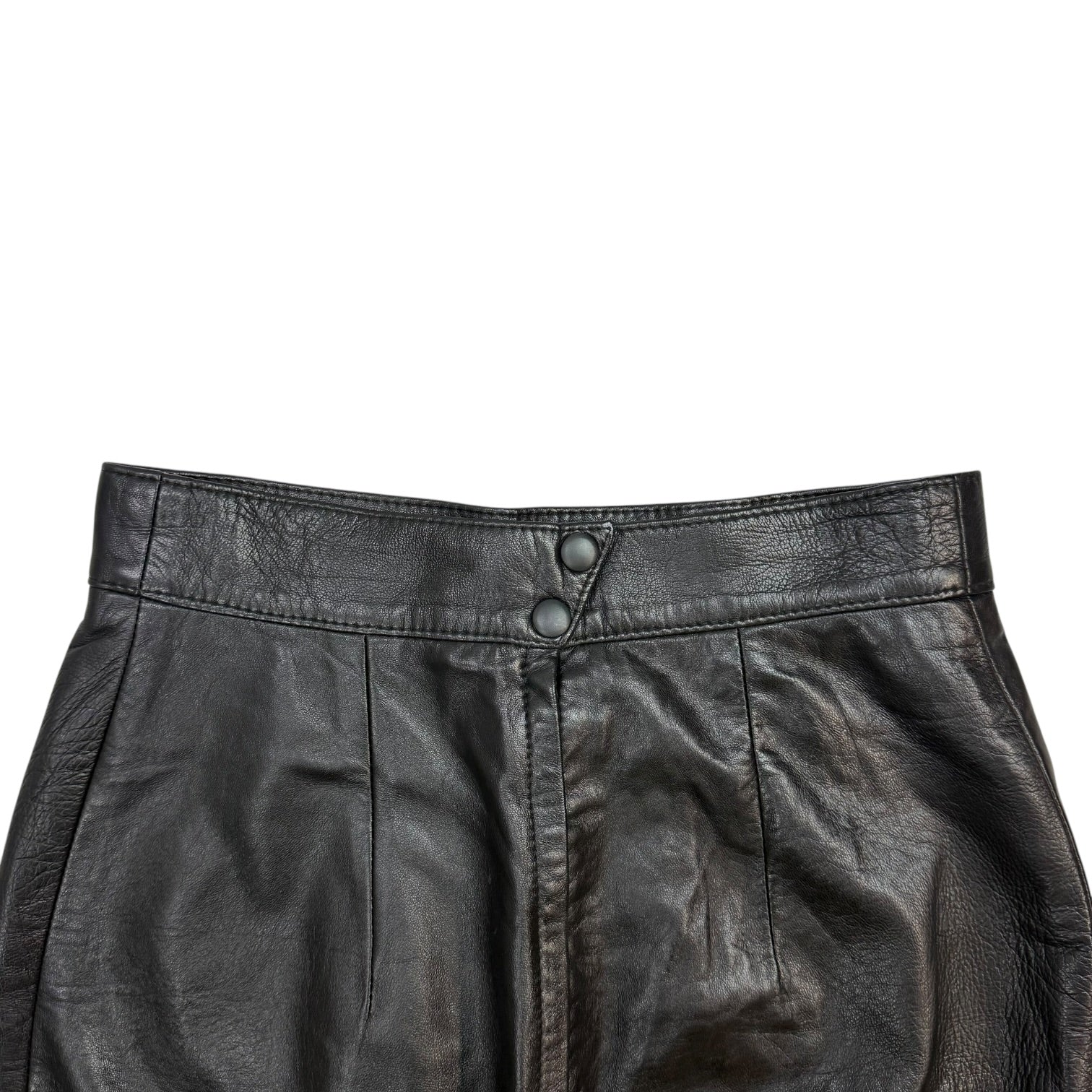 (W) Vintage Danier Leather Skirt Black