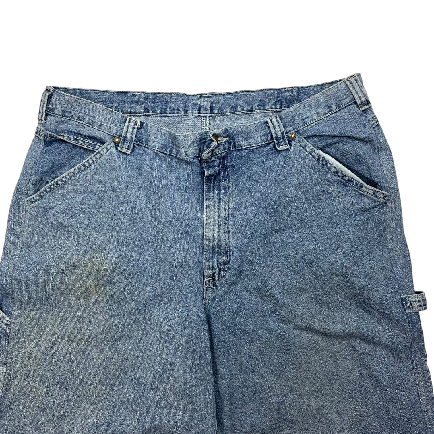 Vintage Lee Dungaree Denim Shorts Light Wash