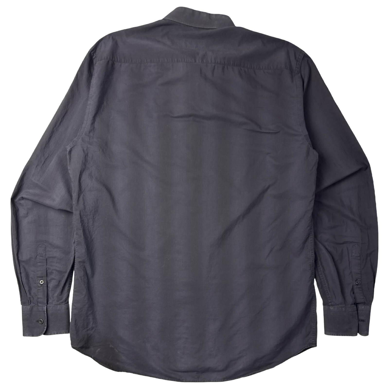 Prada Shadow Striped Button Up Shirt Dark Blue