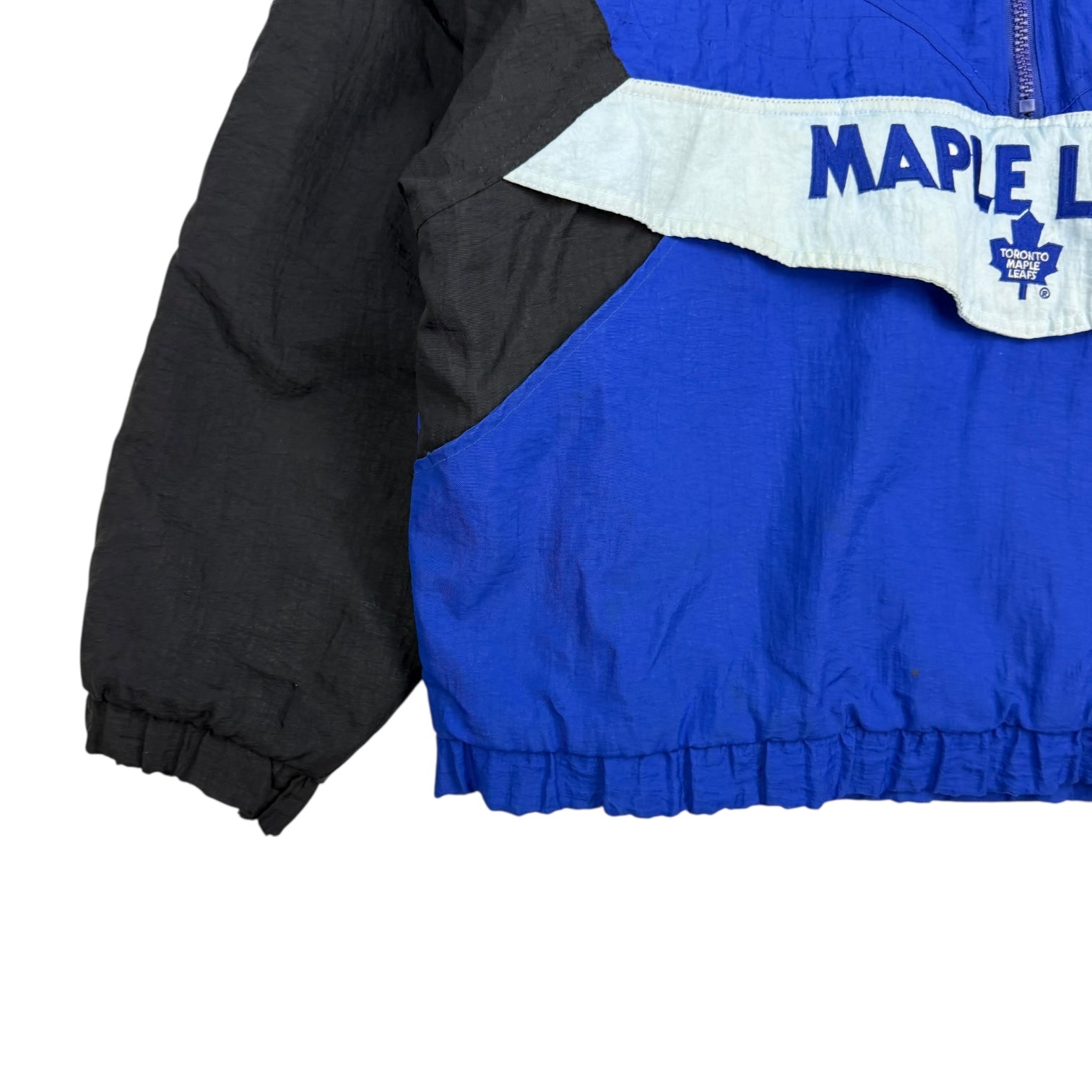 Vintage Looney Tunes Toronto Maple Leafs Tazmanian Devil Anorak Jacket Blue/Black