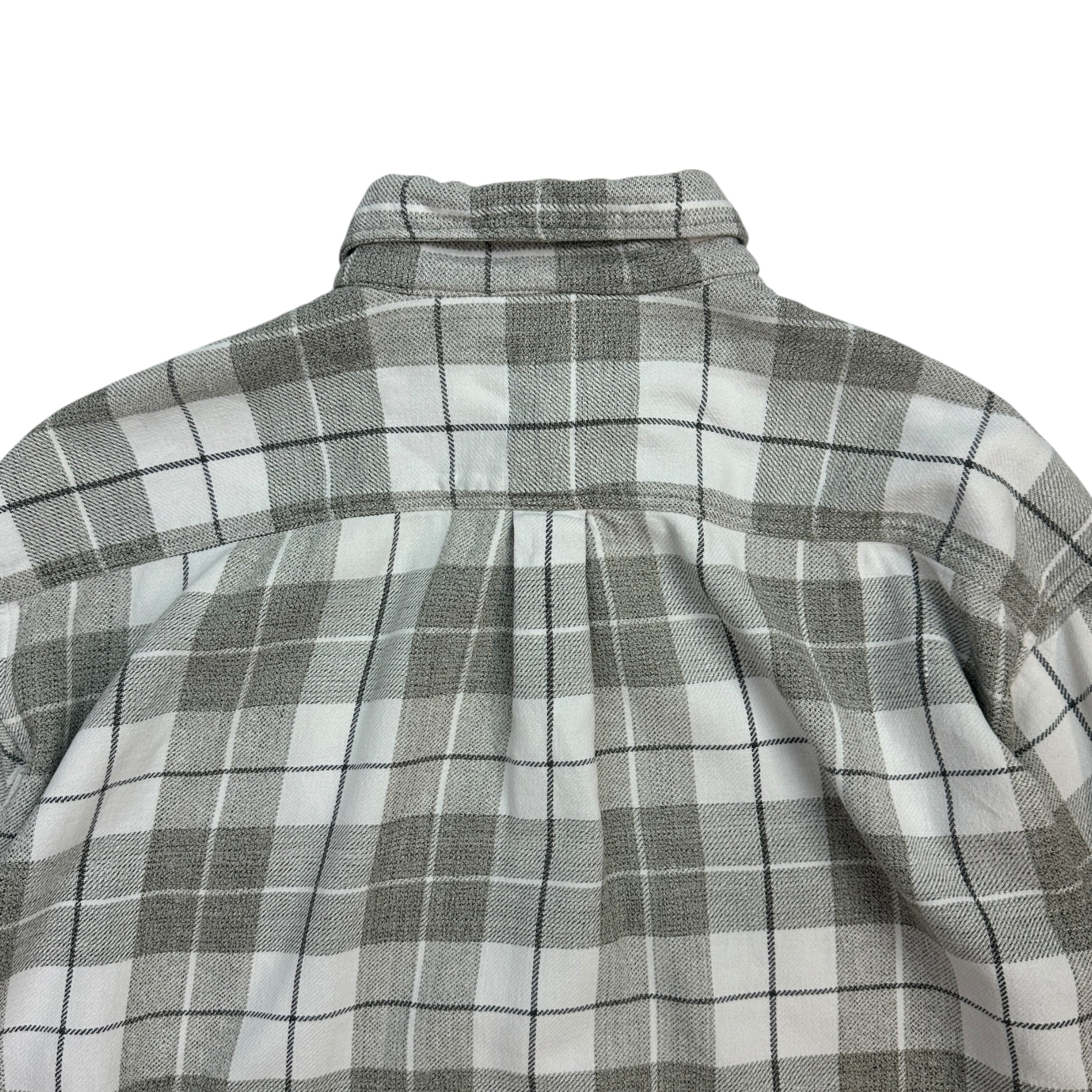 Vintage Plaid Button Up Shirt Grey/White