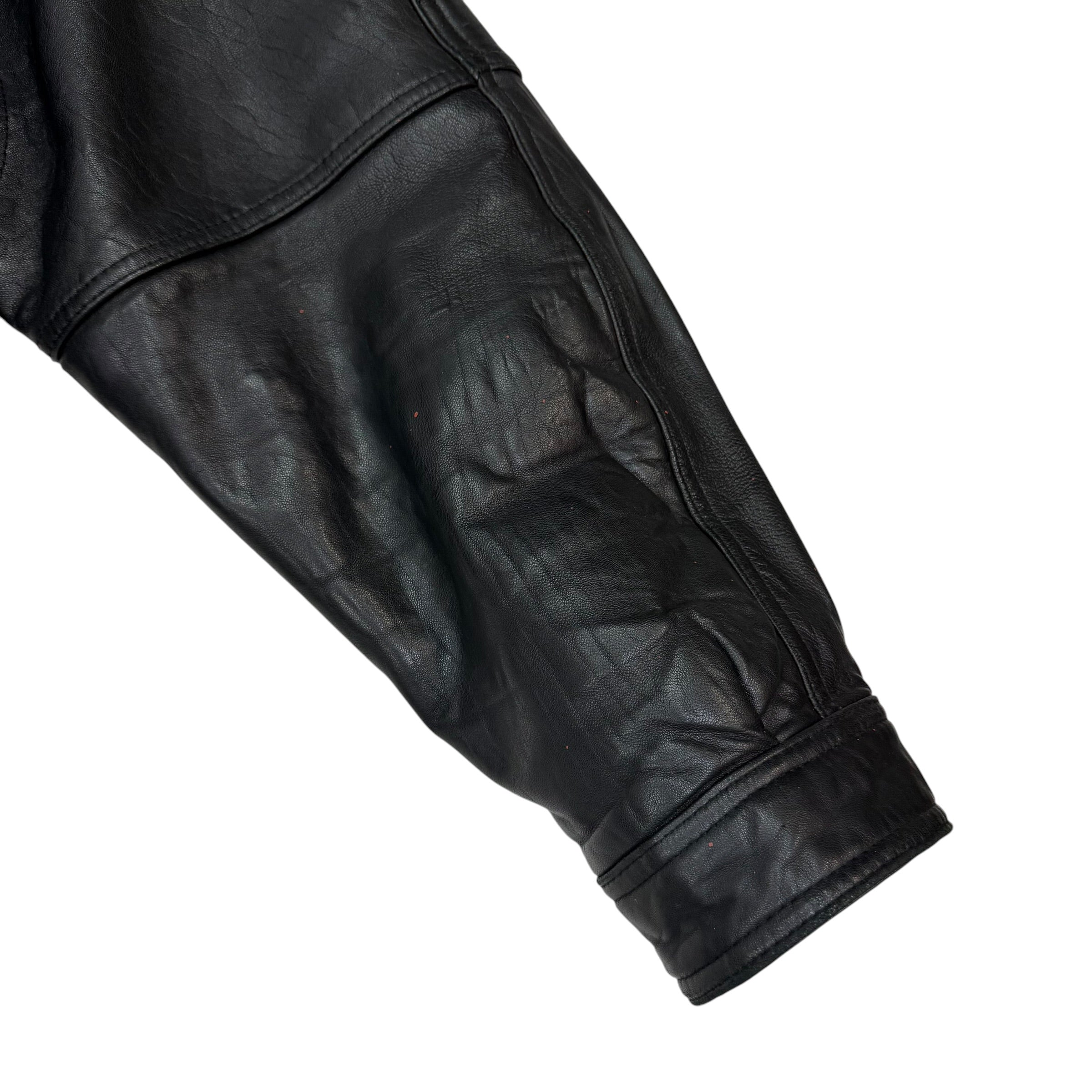 Vintage Esquire Leather Bomber Jacket Black