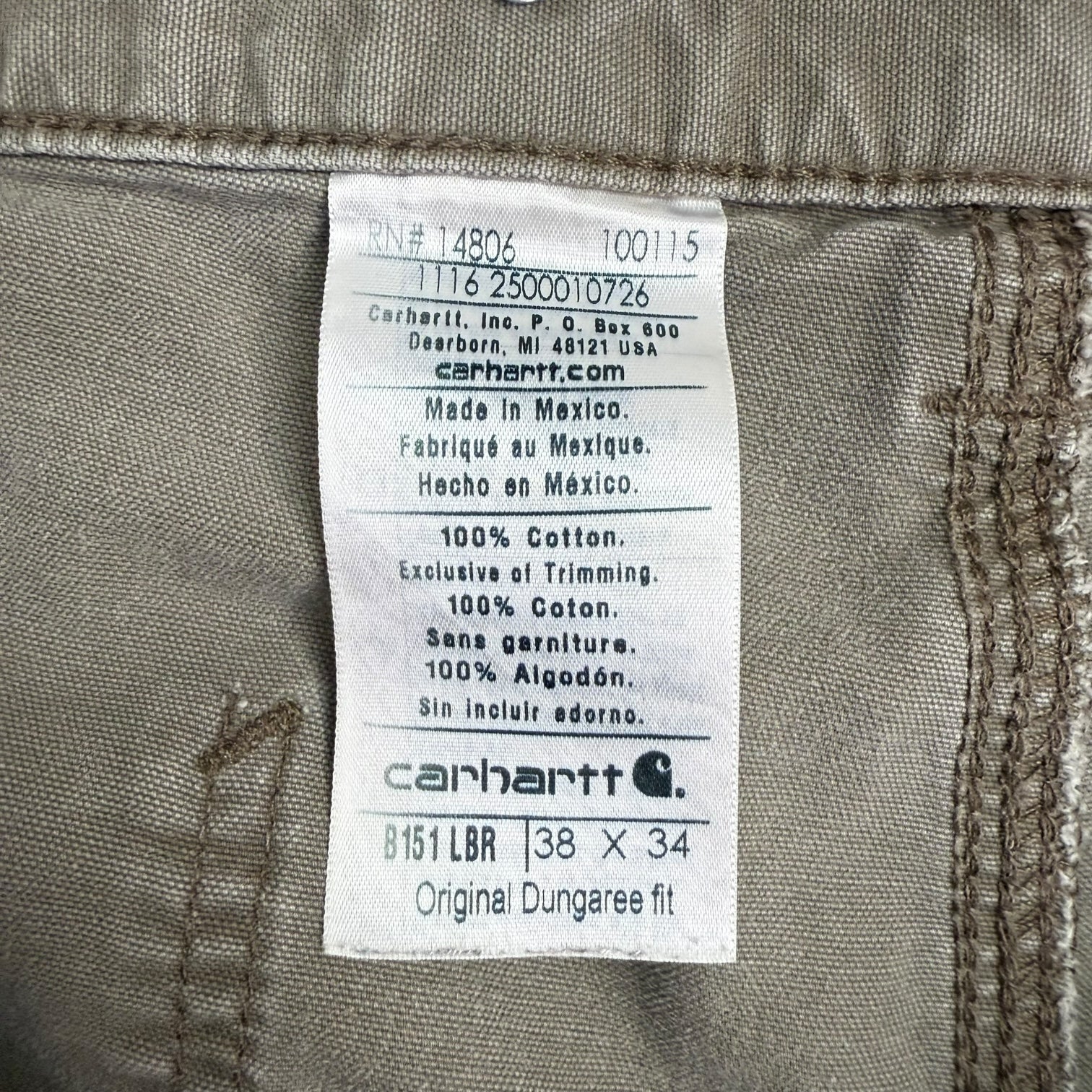 Vintage Carhartt Dungaree Pants Tan