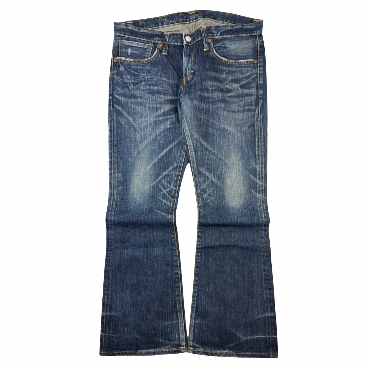 (W) Edwin Raw Denim Bottoms Faded Blue