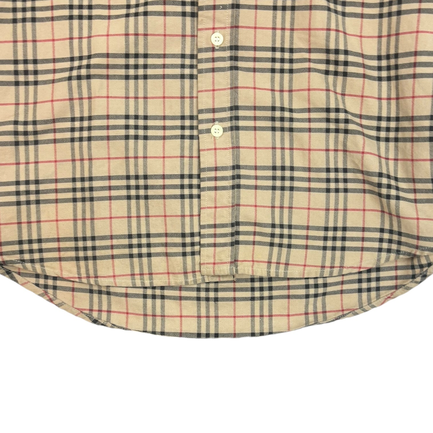 Burberry Plaid Oxford Button-Up Shirt Beige