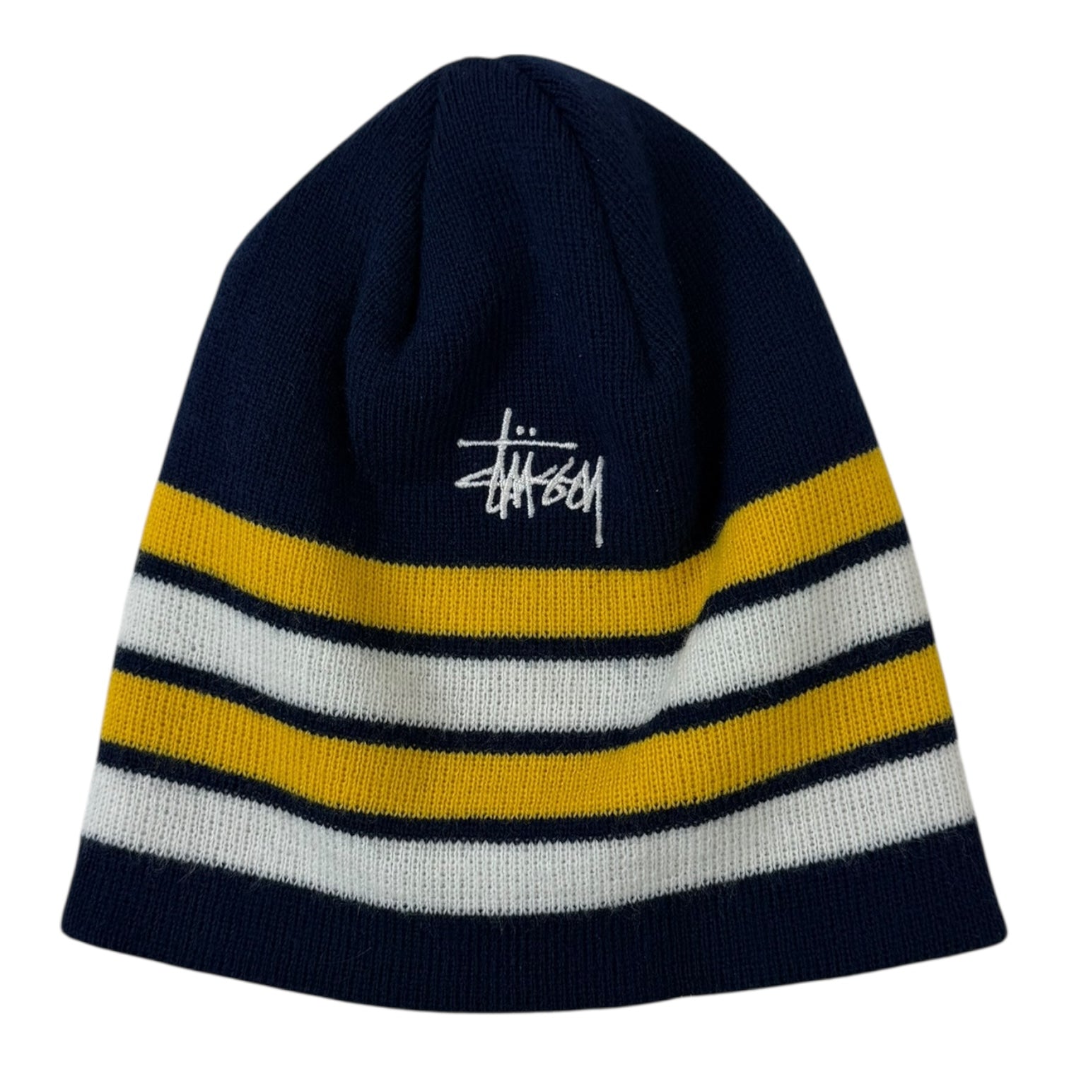 Stussy Skullcap Basic Striped Beanie Navy/Yellow