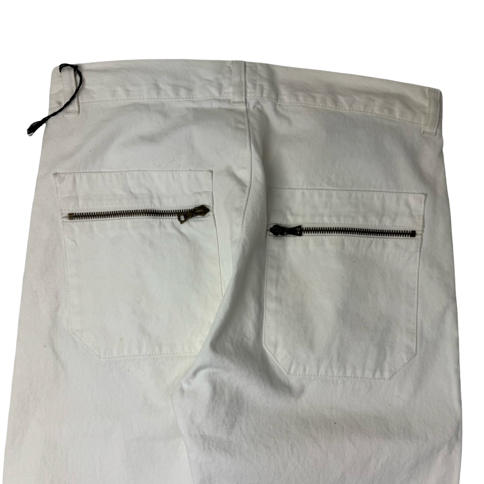 (W) Vintage Y2K Jean Paul Gaultier Denim Zip Bottoms White
