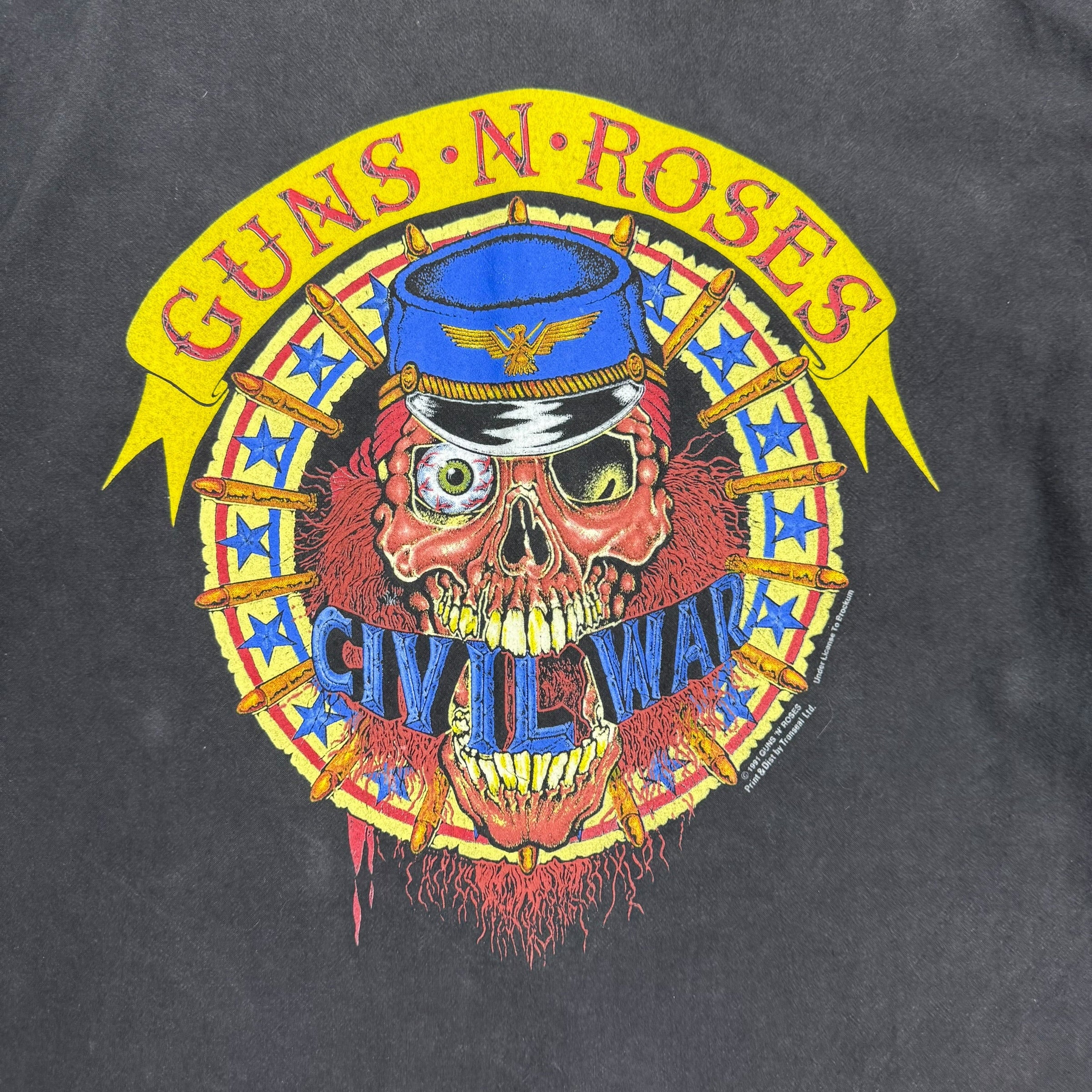 1991 Guns N Roses Civil War Button Up Shirt Black