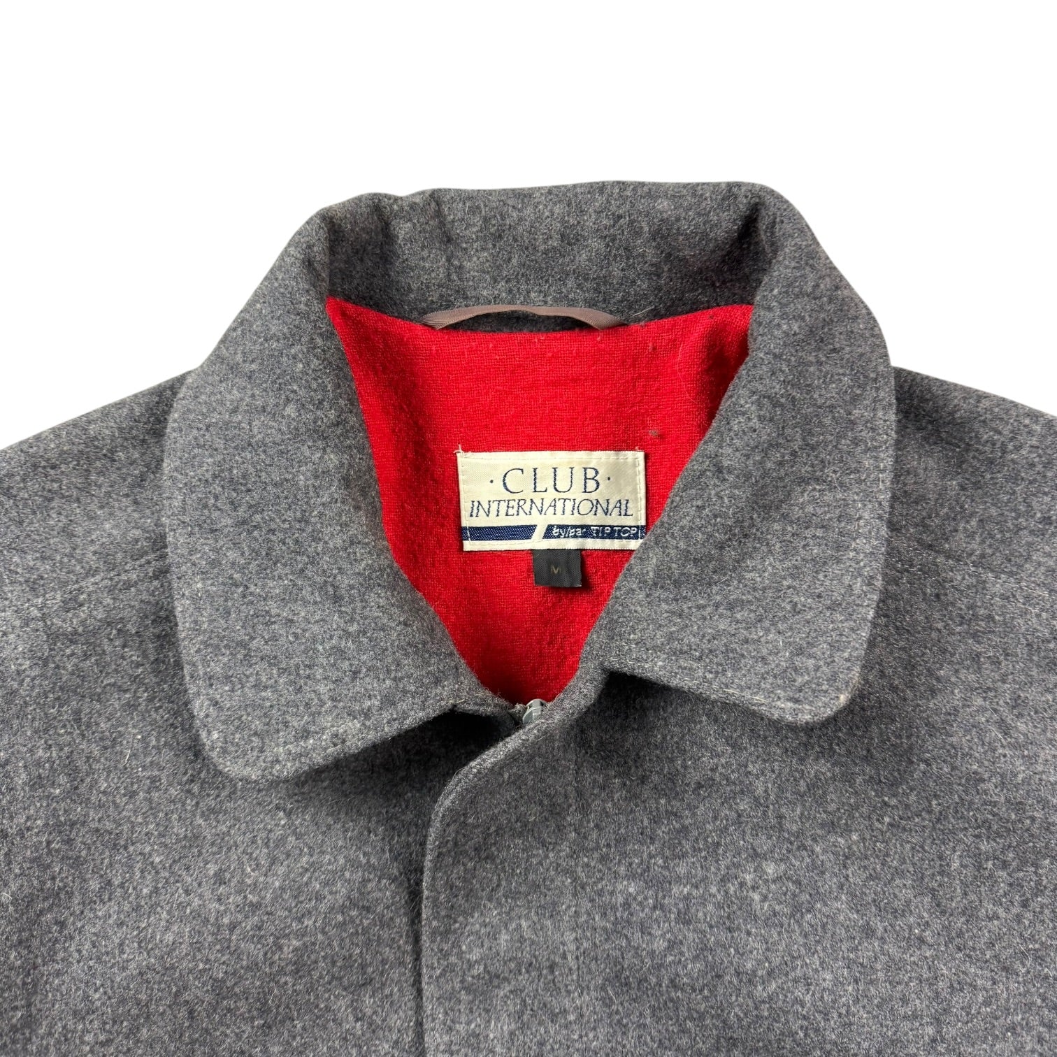 Vintage Club International Wool Blend Bomber Jacket Grey