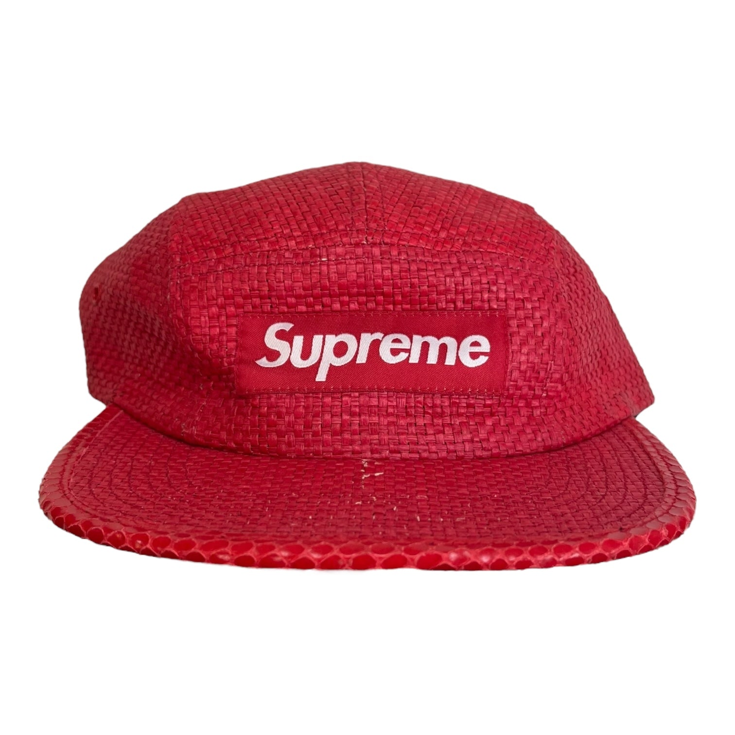 Supreme Box Logo Rafia Camp Cap Red