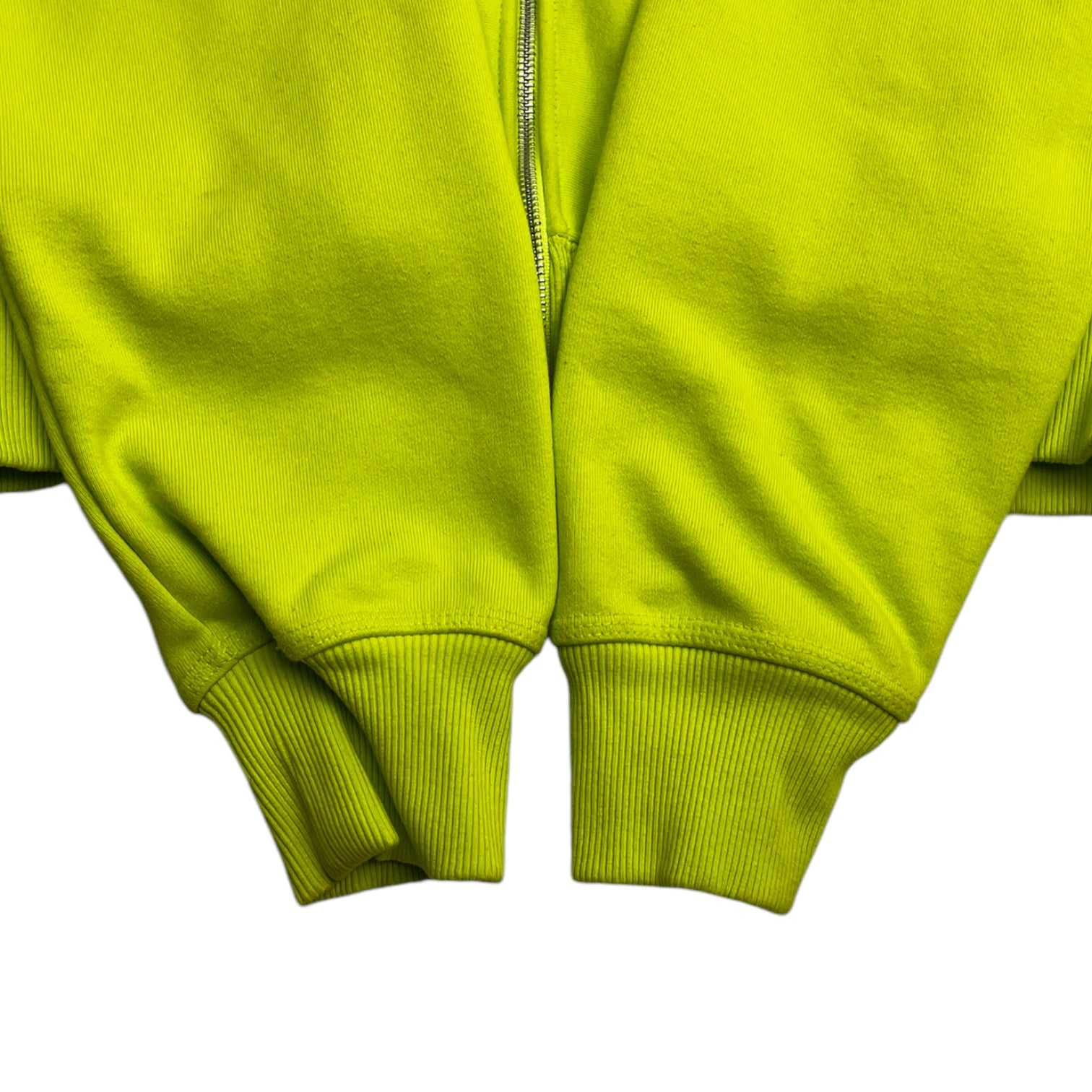 Stussy Spellout Logo Zip Up Hoodie Highlighter Green