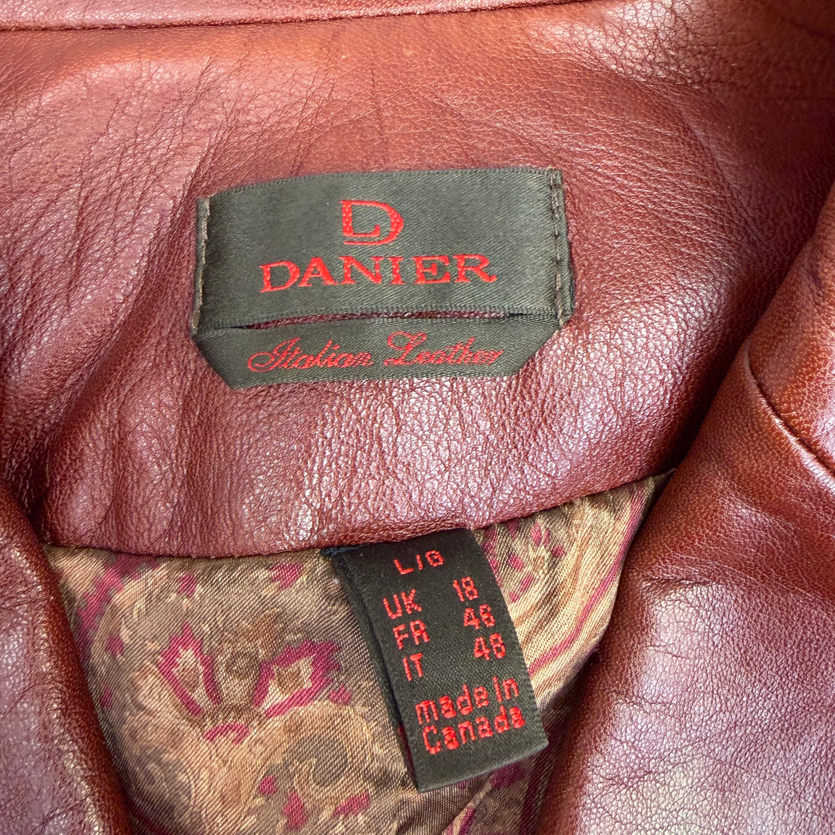 (W) Vintage Danier Leather Blazer Blood Red