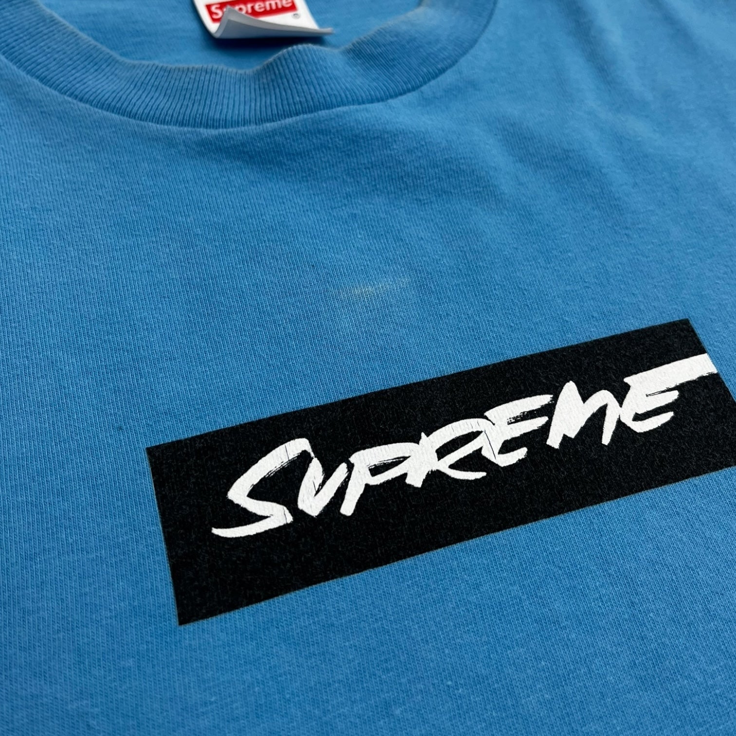 Supreme Futura Box Logo Tee Bright Blue