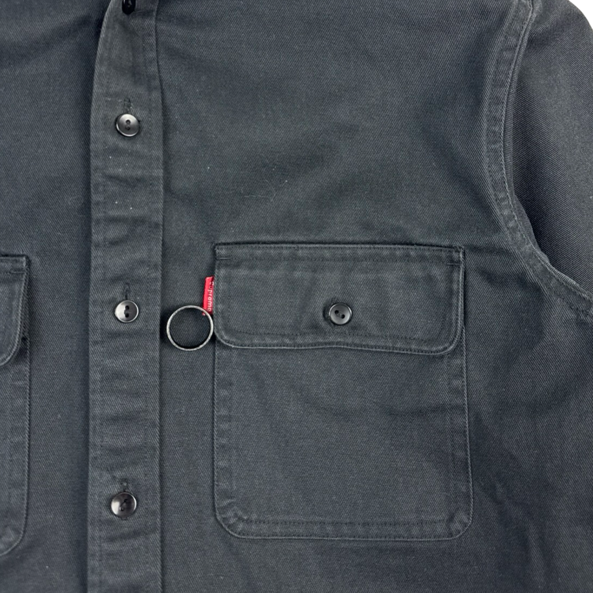 FW13 Supreme Hooded Twill Shirt Black
