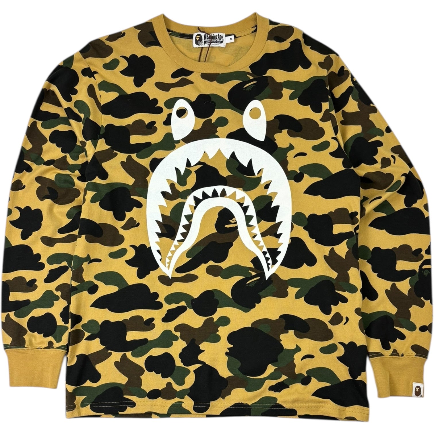 BAPE 1st Camo Shark Long Sleeve T-Shirt Yellow