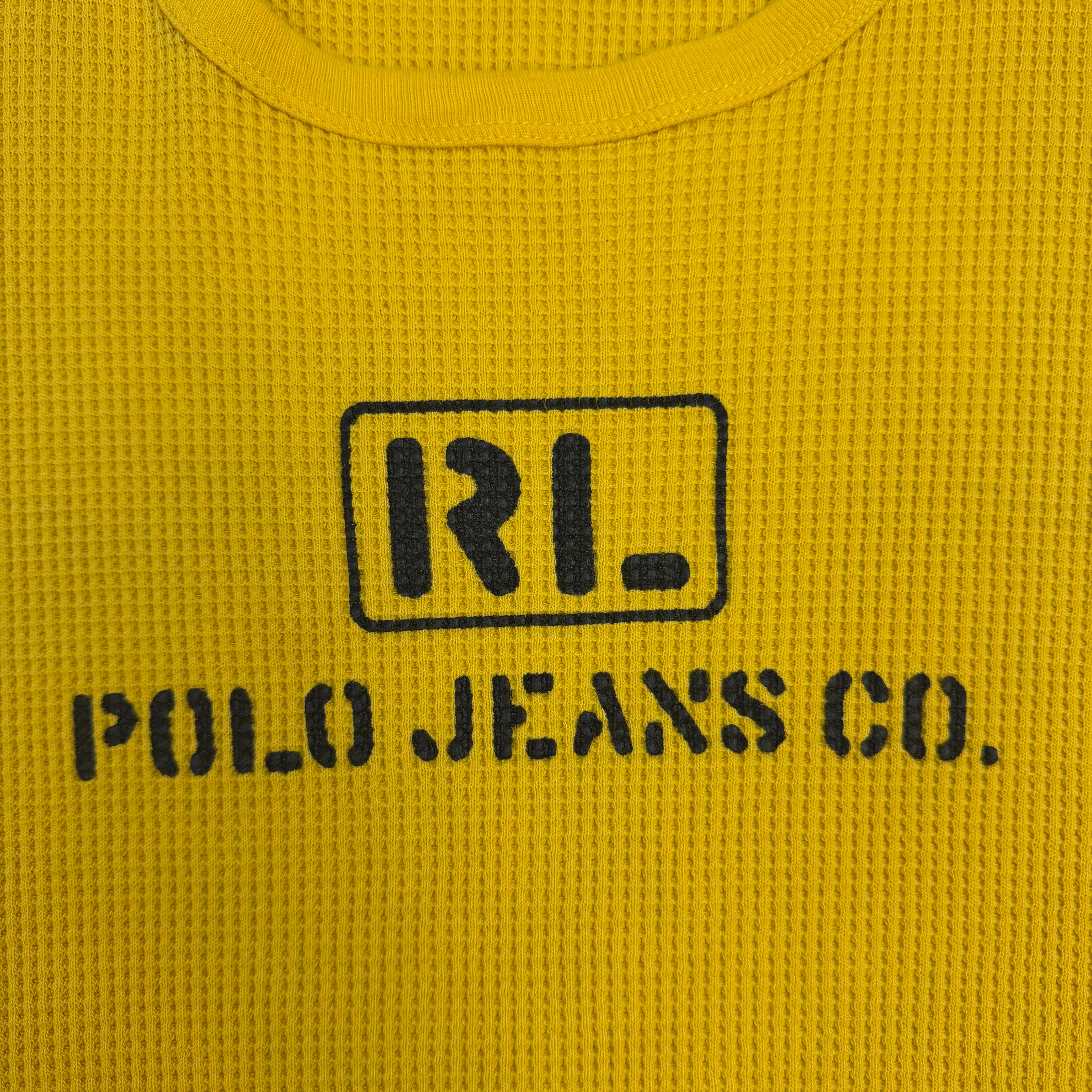 Vintage Polo Ralph Lauren Jeans Waffle Knit Longsleeve Yellow