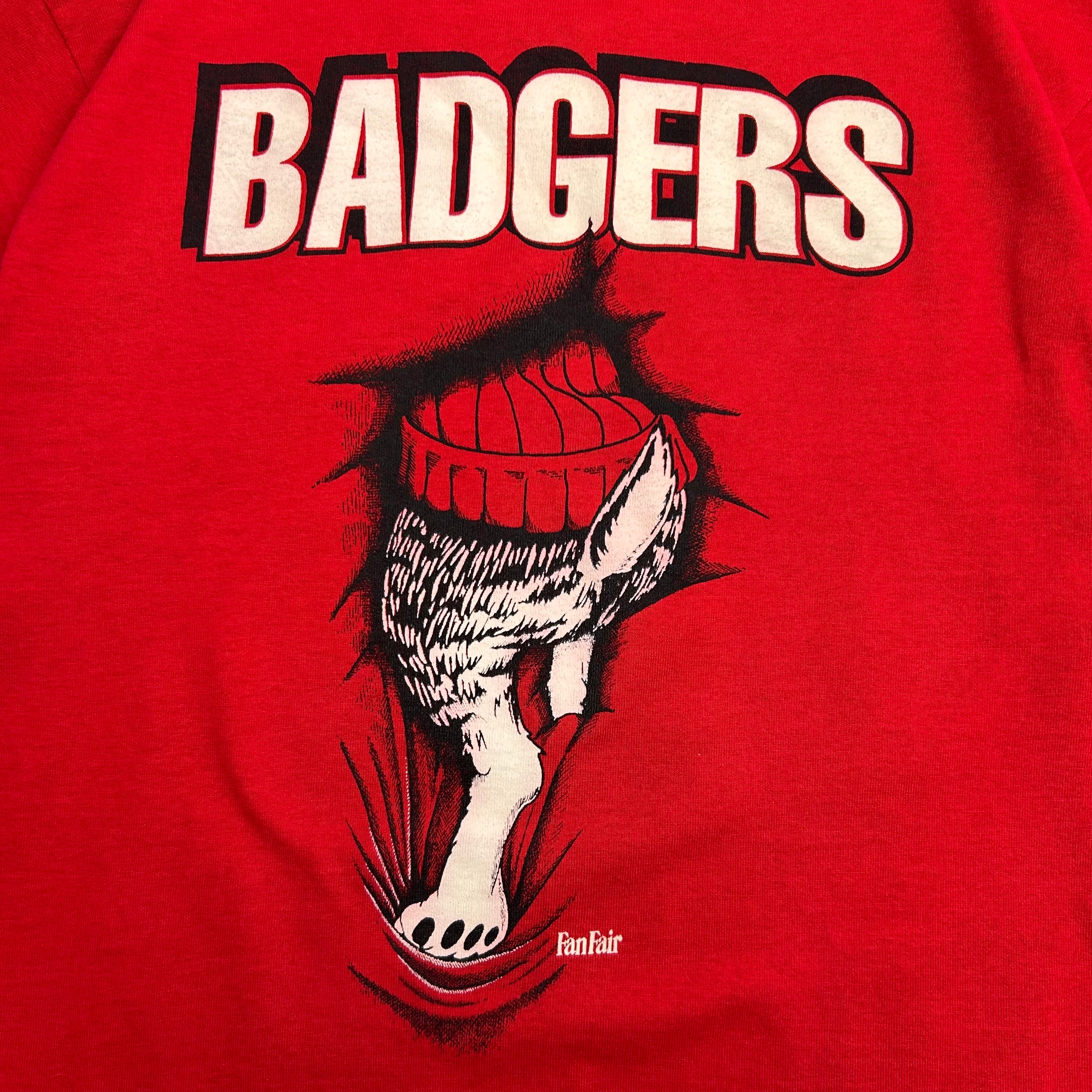 Vintage Wisconsin Badgers Break Through Tee Red