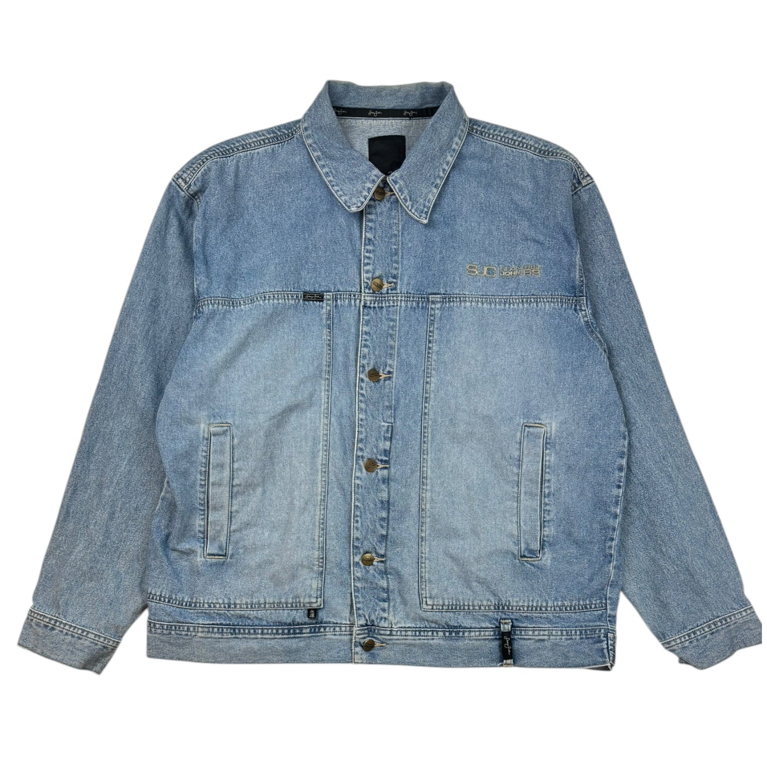 Vintage Y2K Sean John Denim Trucker Jacket Light Wash