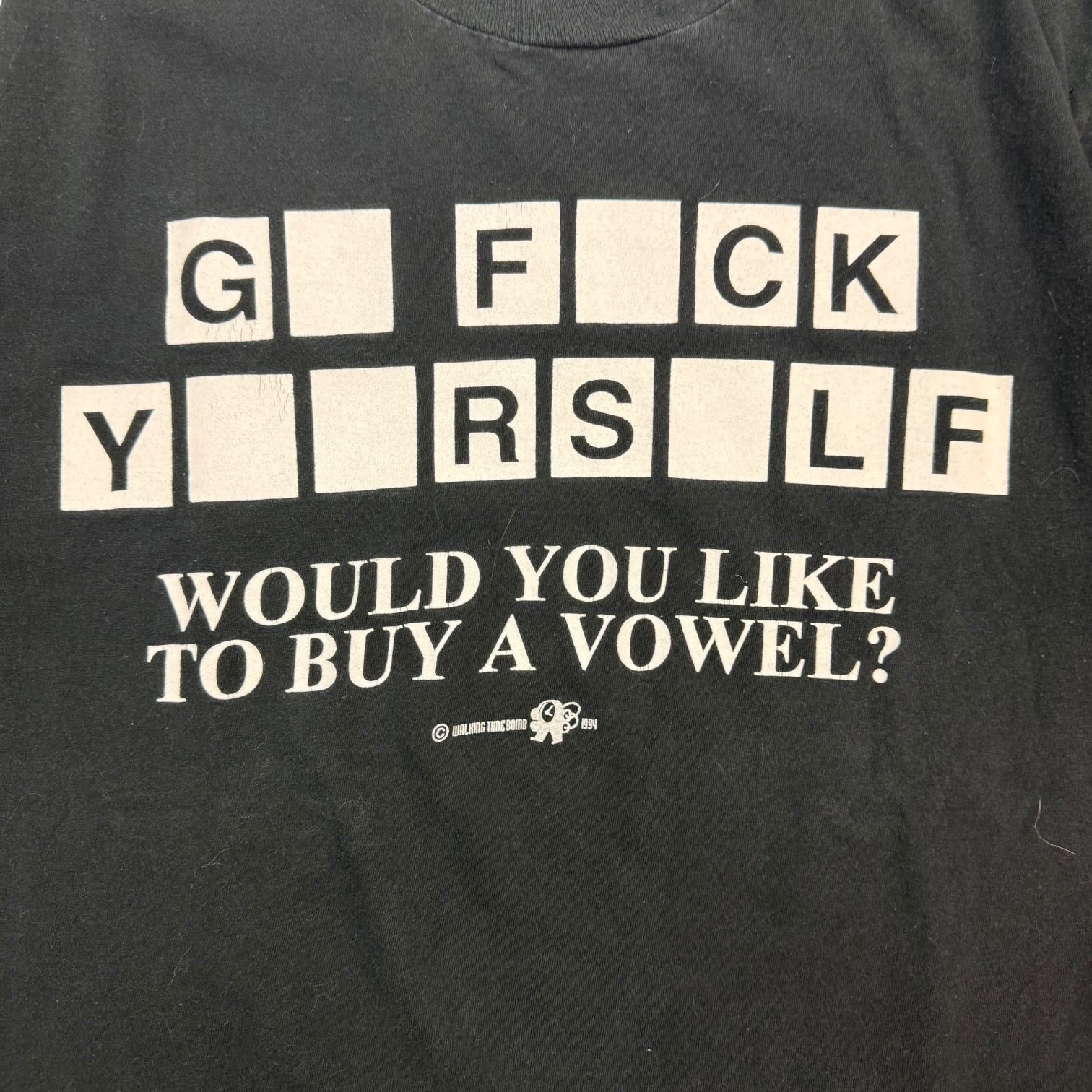 1994 ‘Would You Like To Buy A Vowel’ Parody Tee Black