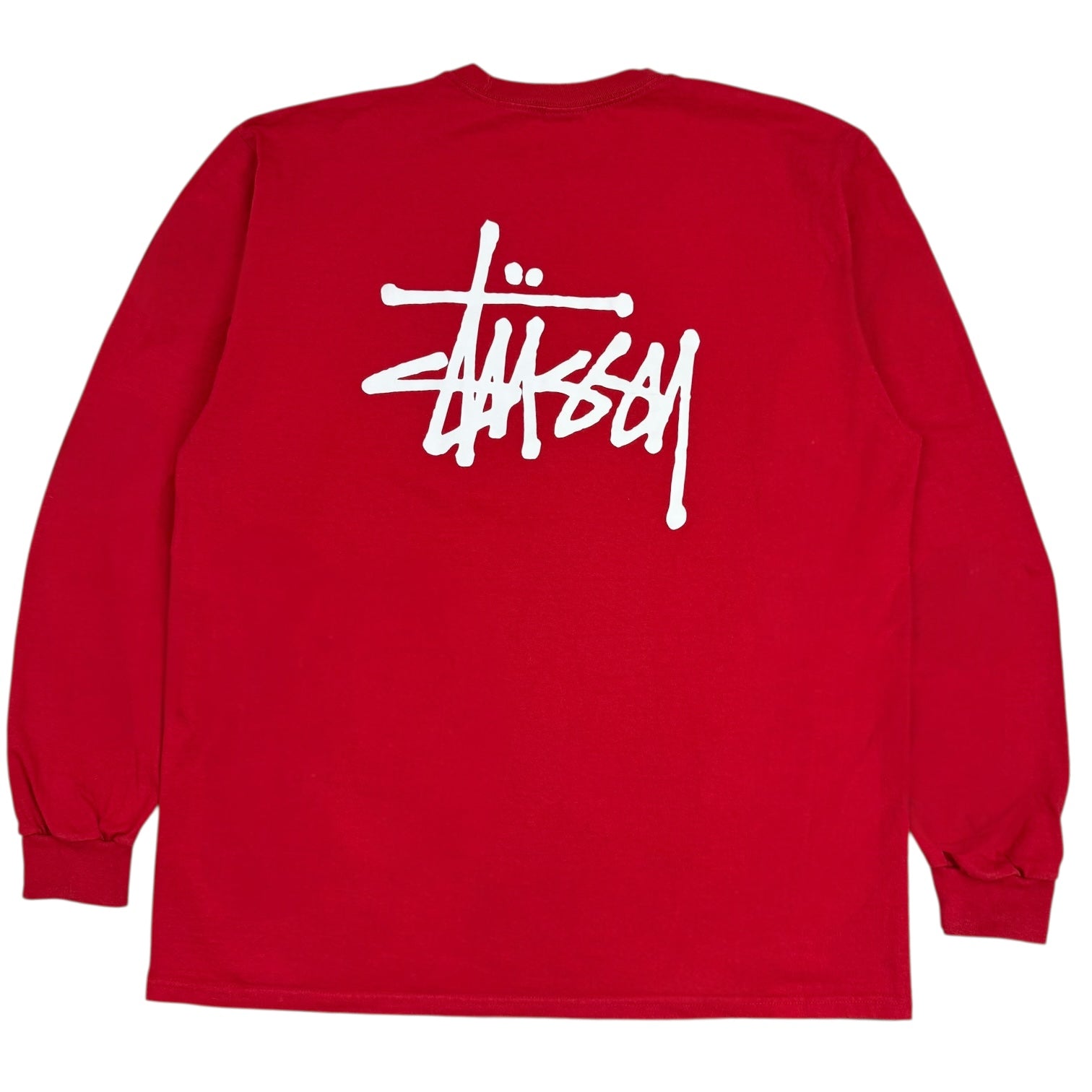 Stussy Script Logo L/S Tee Red