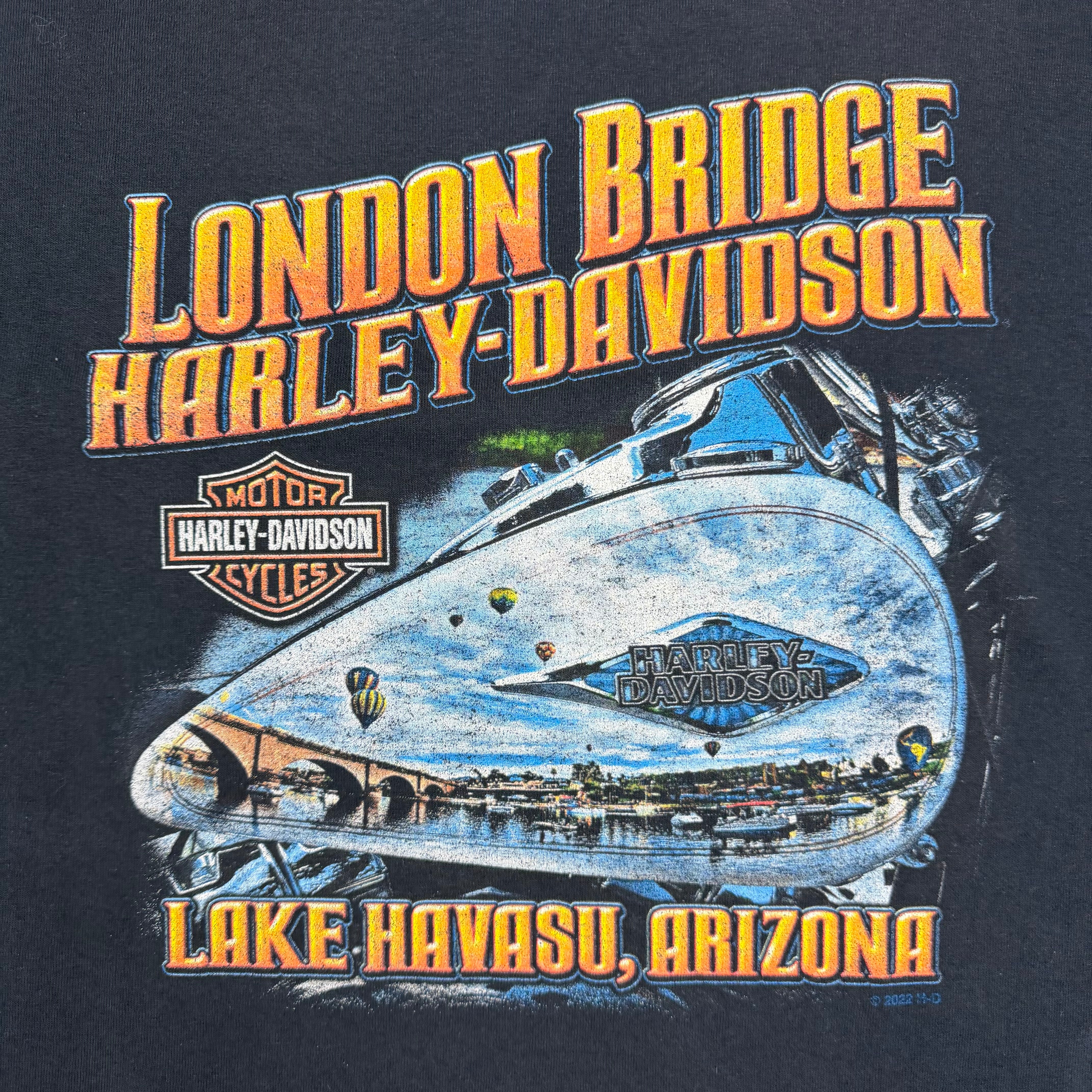 Harley Davidson Lake Havasu Arizona London Bridge Pocket Tee Black