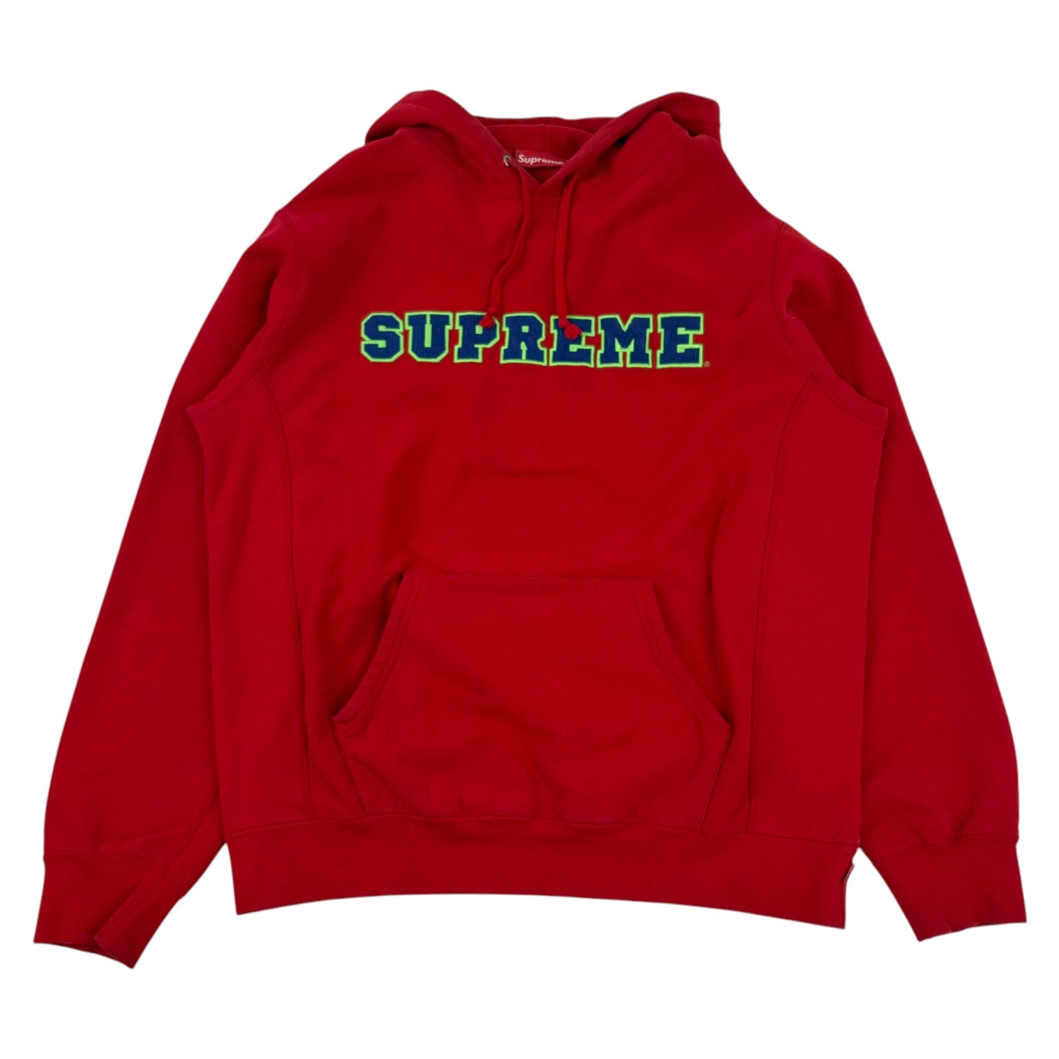 Supreme Cord Collegiate Logo Hoodie Red