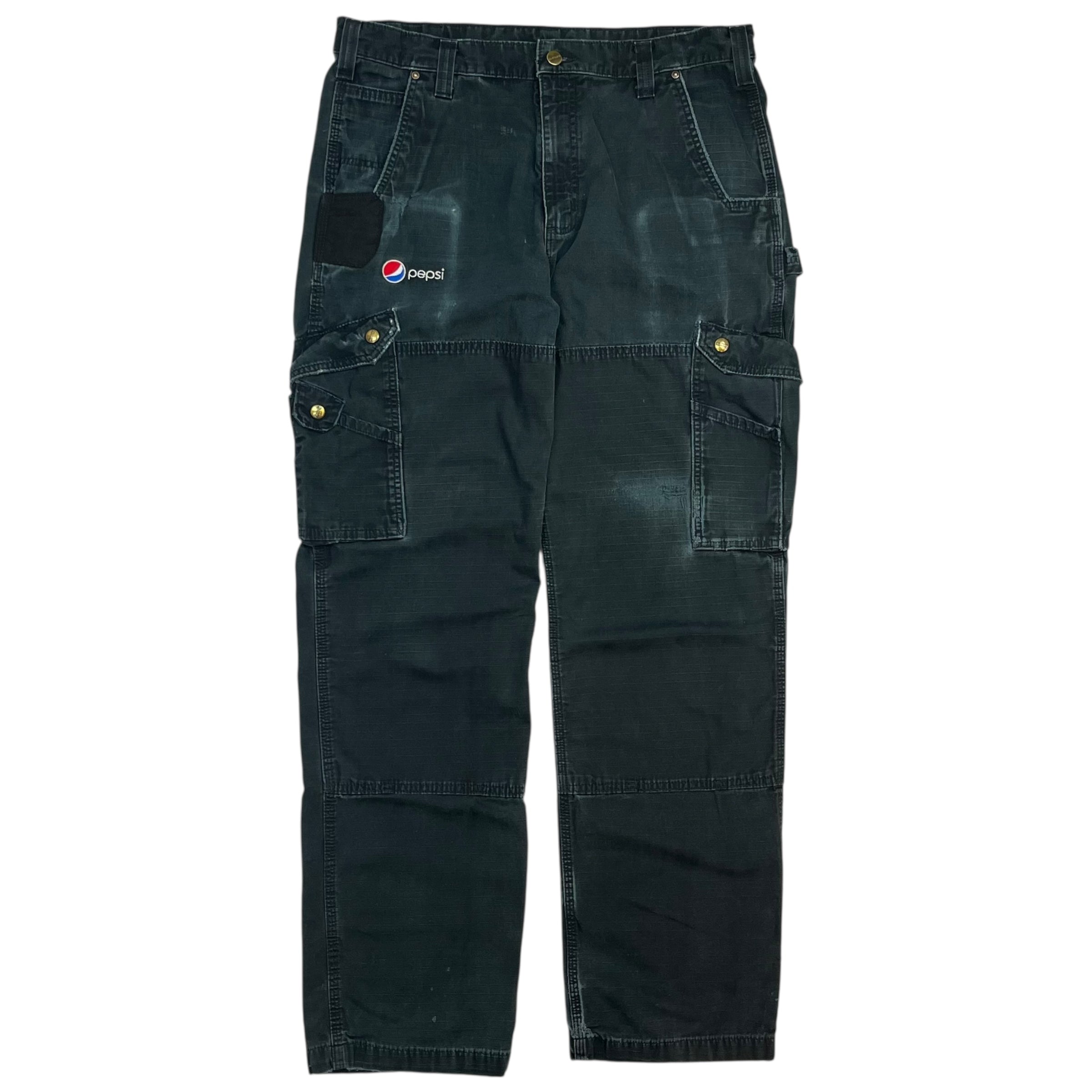 Vintage Carhartt Pepsi Denim Cargo Pants Black